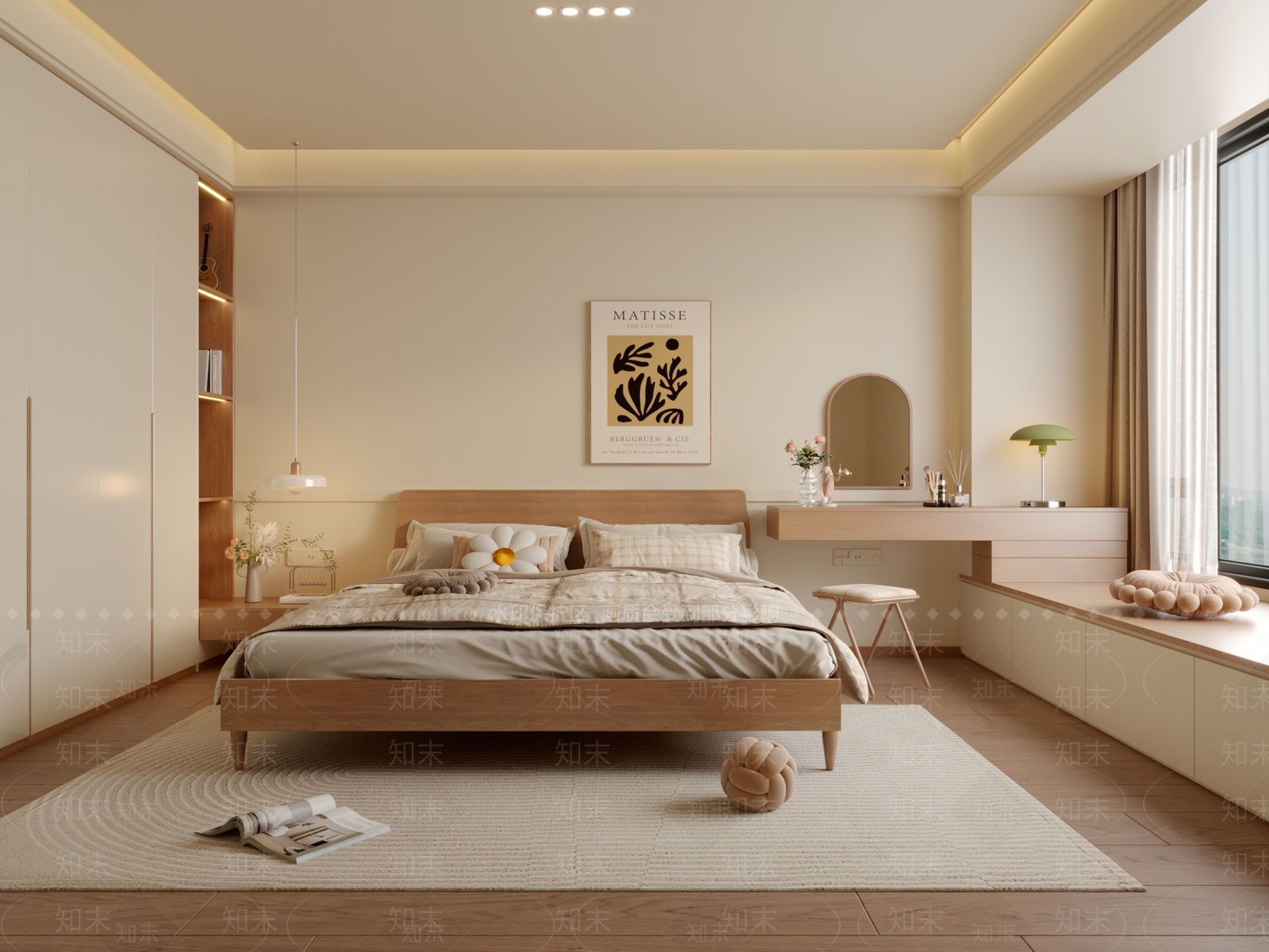 日式原木家居卧室3D模型下载【ID:1192043905】