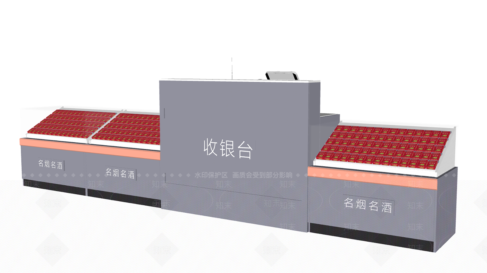 现代烟酒店SU模型下载【ID:1192043796】