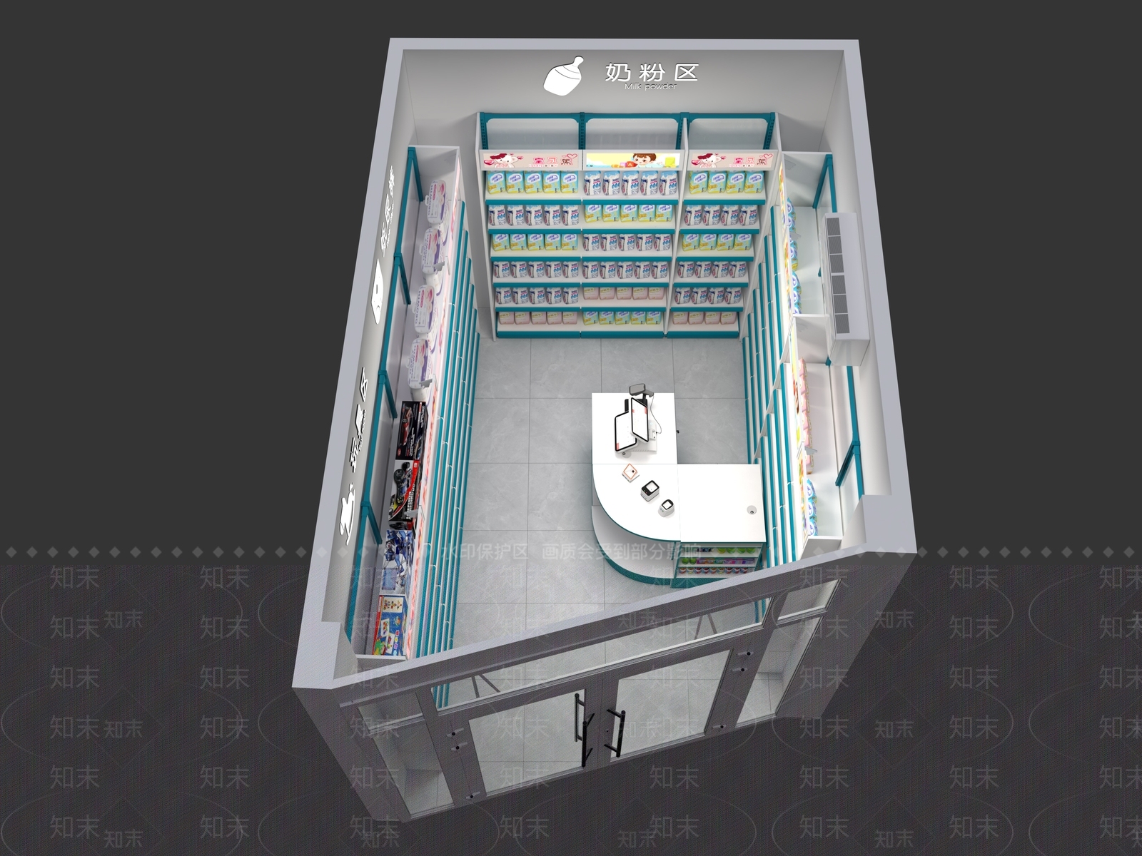 现代母婴店SU模型下载【ID:1192043963】