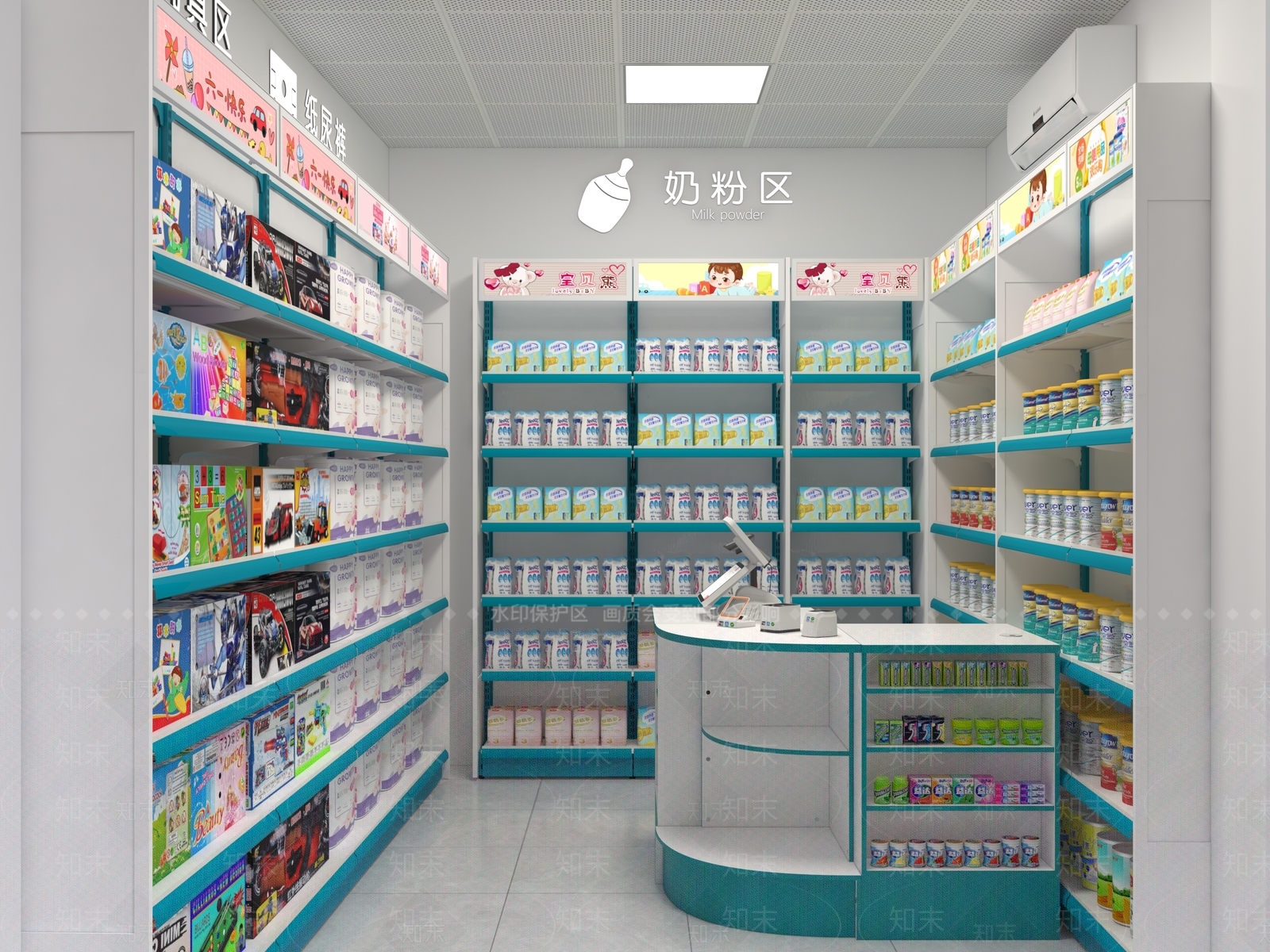 现代母婴店SU模型下载【ID:1192043963】