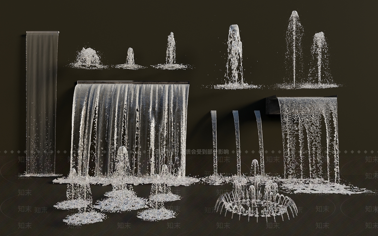 现代新中式喷泉SU模型下载【ID:1192044657】