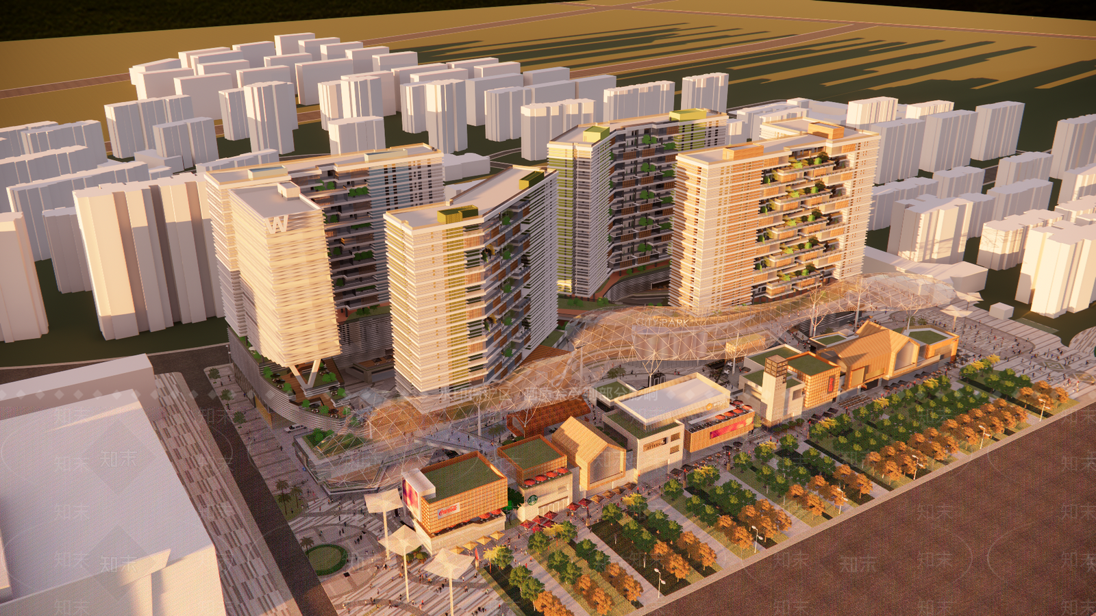 轻奢现代商场建筑SU模型下载【ID:1192045491】
