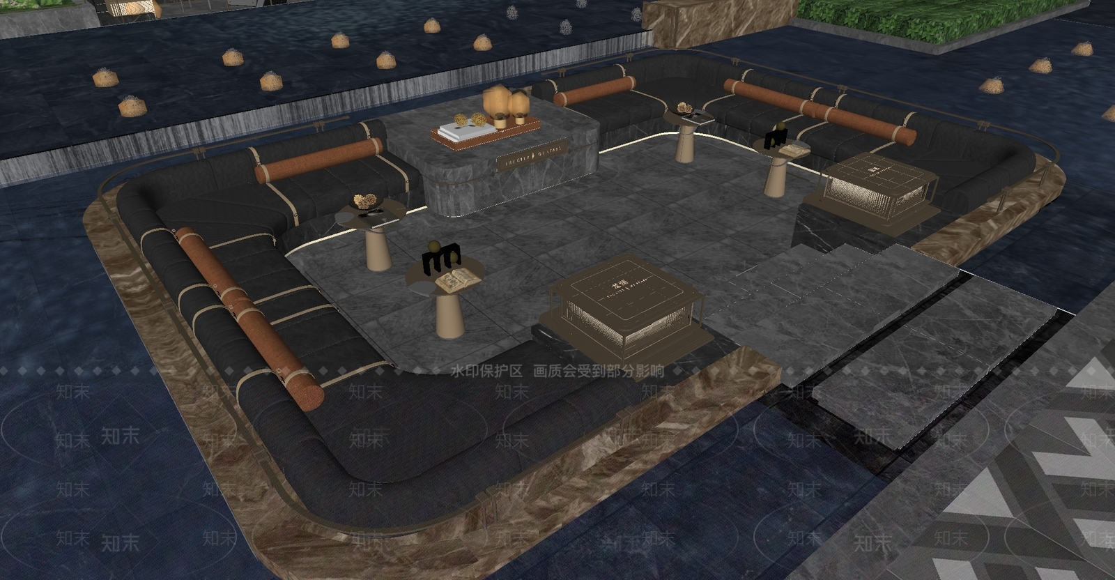 轻奢中古景观座椅SU模型下载【ID:1192049795】