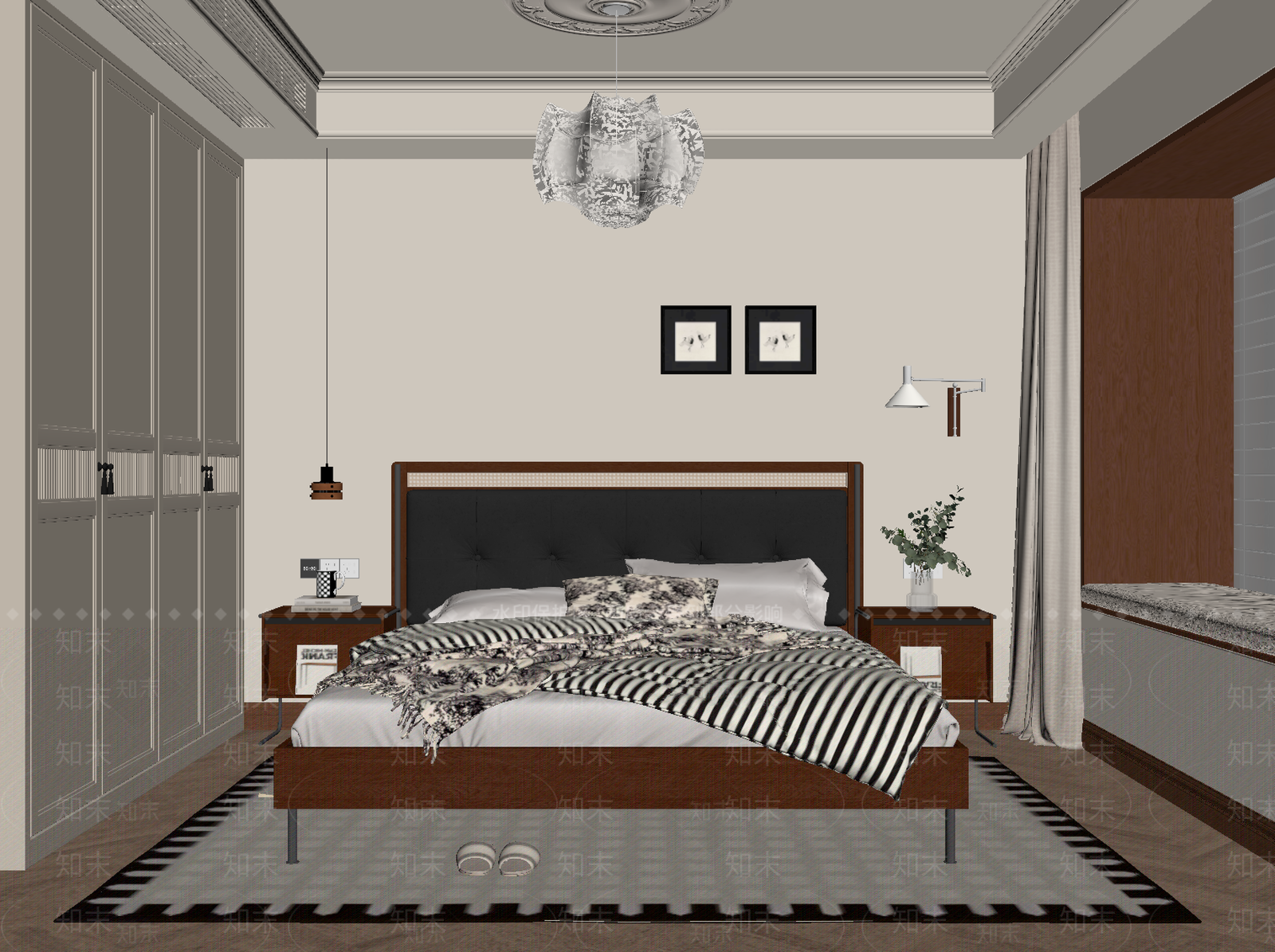黑色边框装饰画挂画SU模型下载【ID:1227498966】