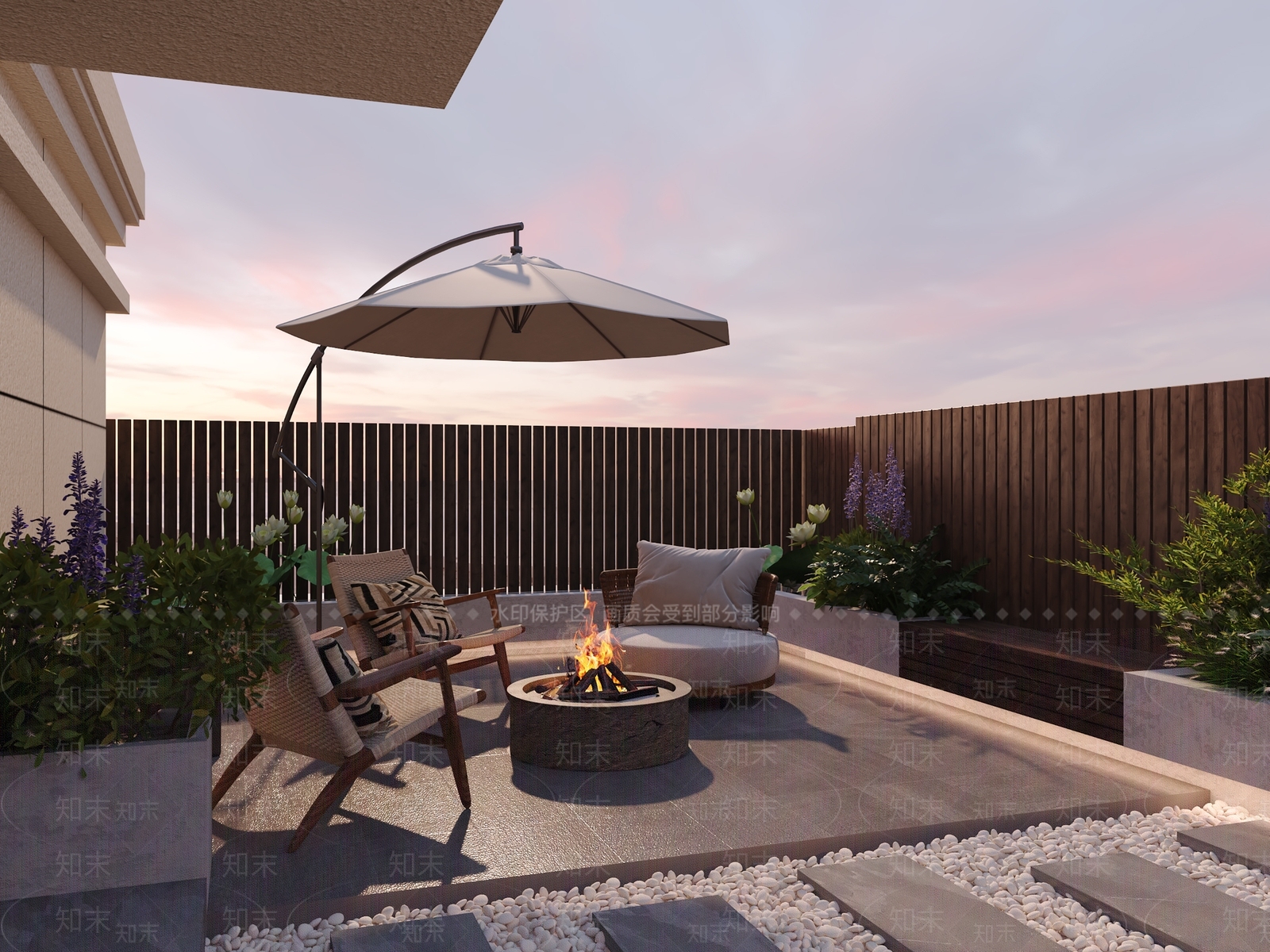 现代简约屋顶花园3D模型下载【ID:1192051017】