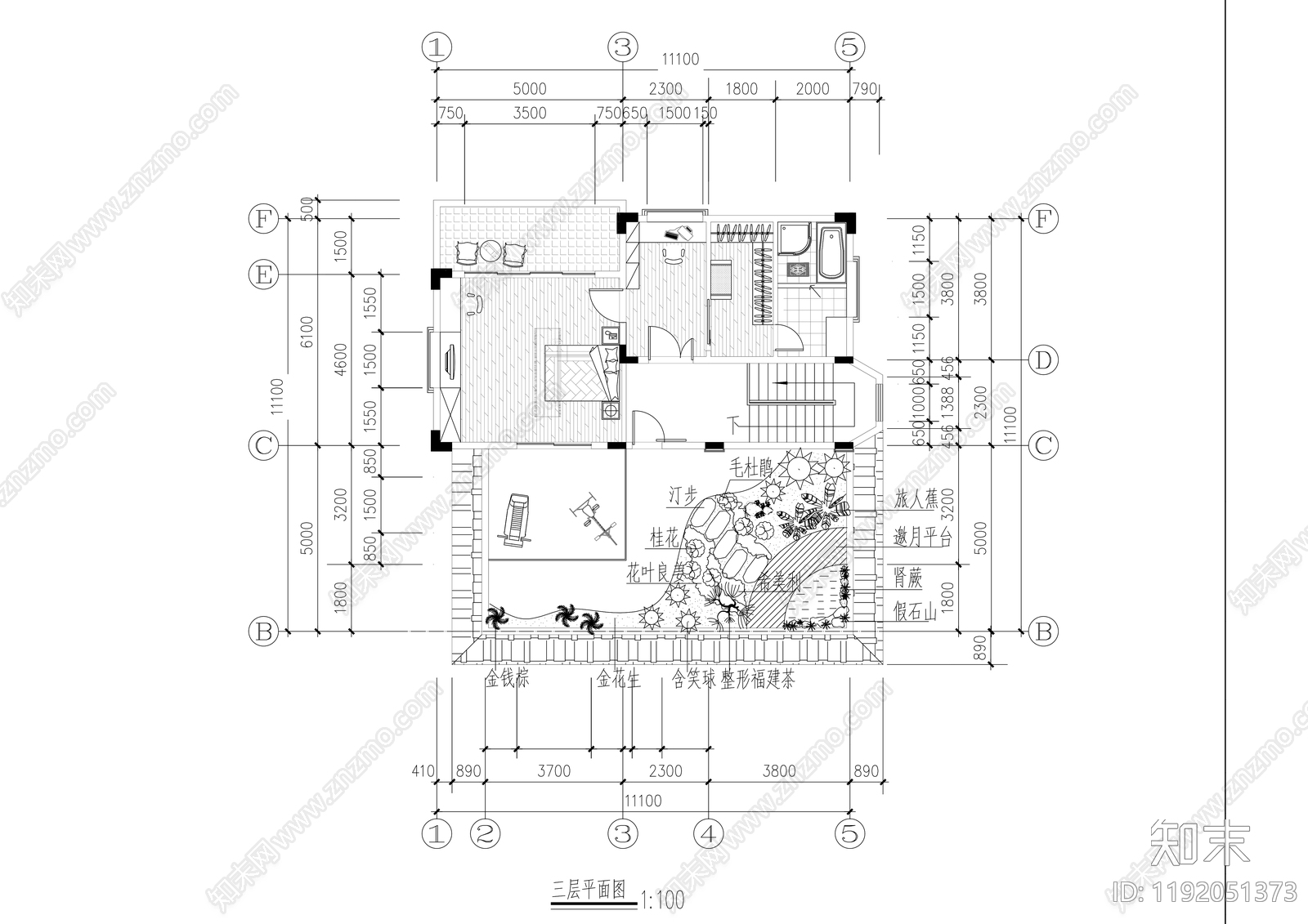 现代屋顶花园cad施工图下载【ID:1192051373】