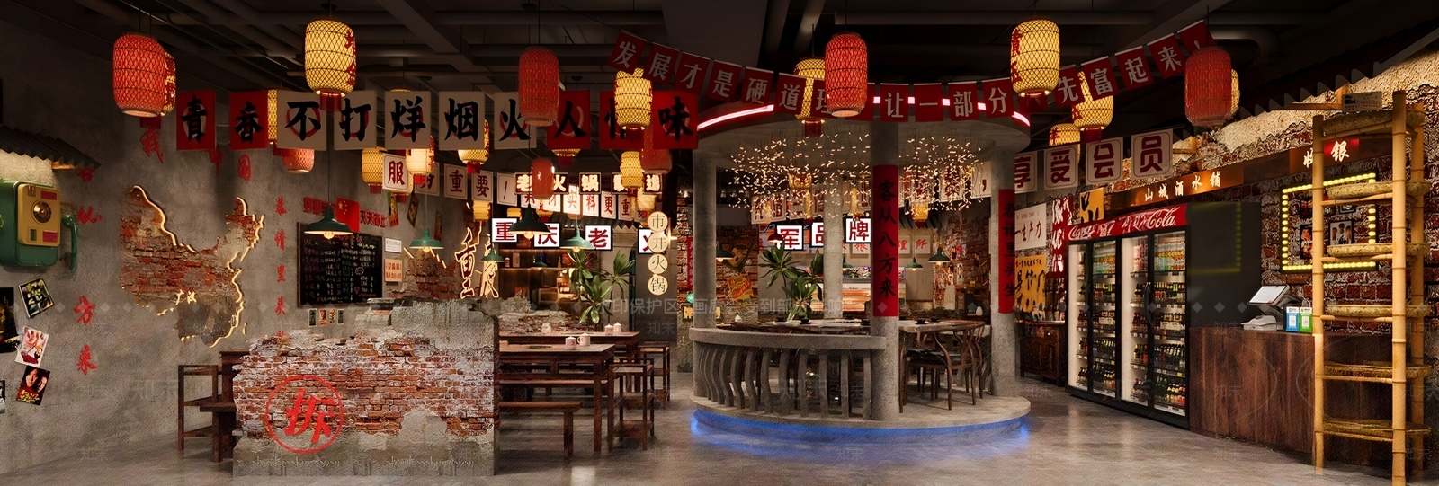 工业火锅店SU模型下载【ID:1192052204】