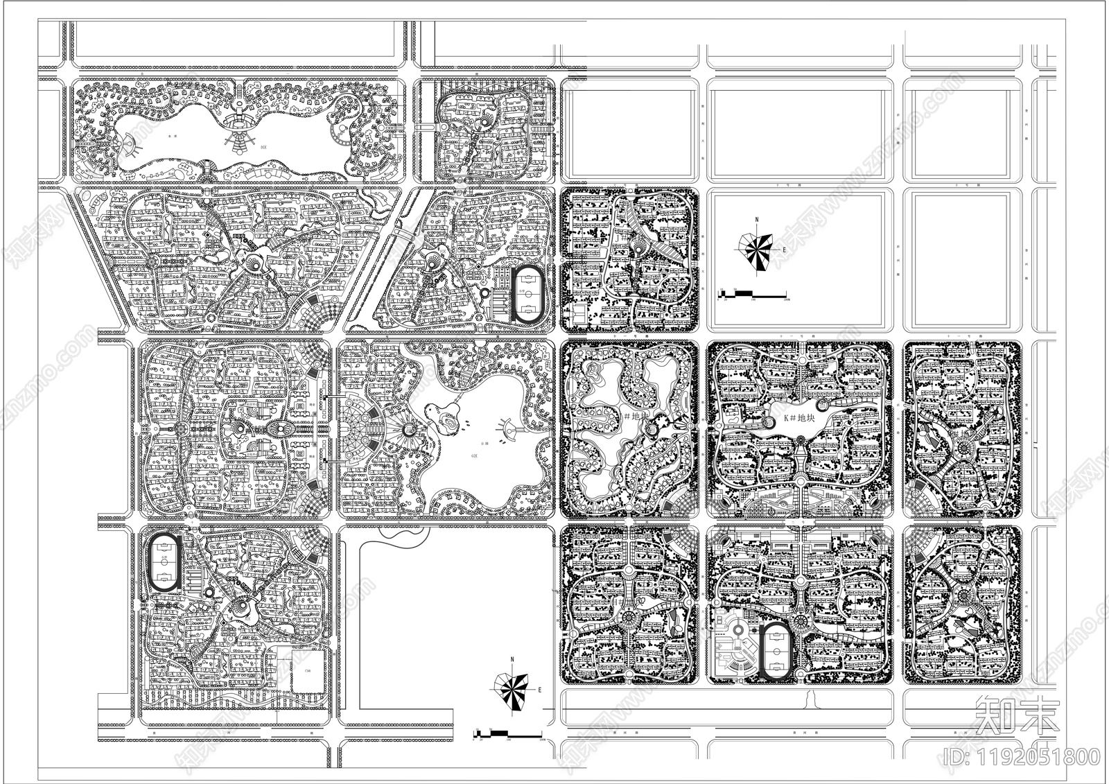示范区景观cad施工图下载【ID:1192051800】