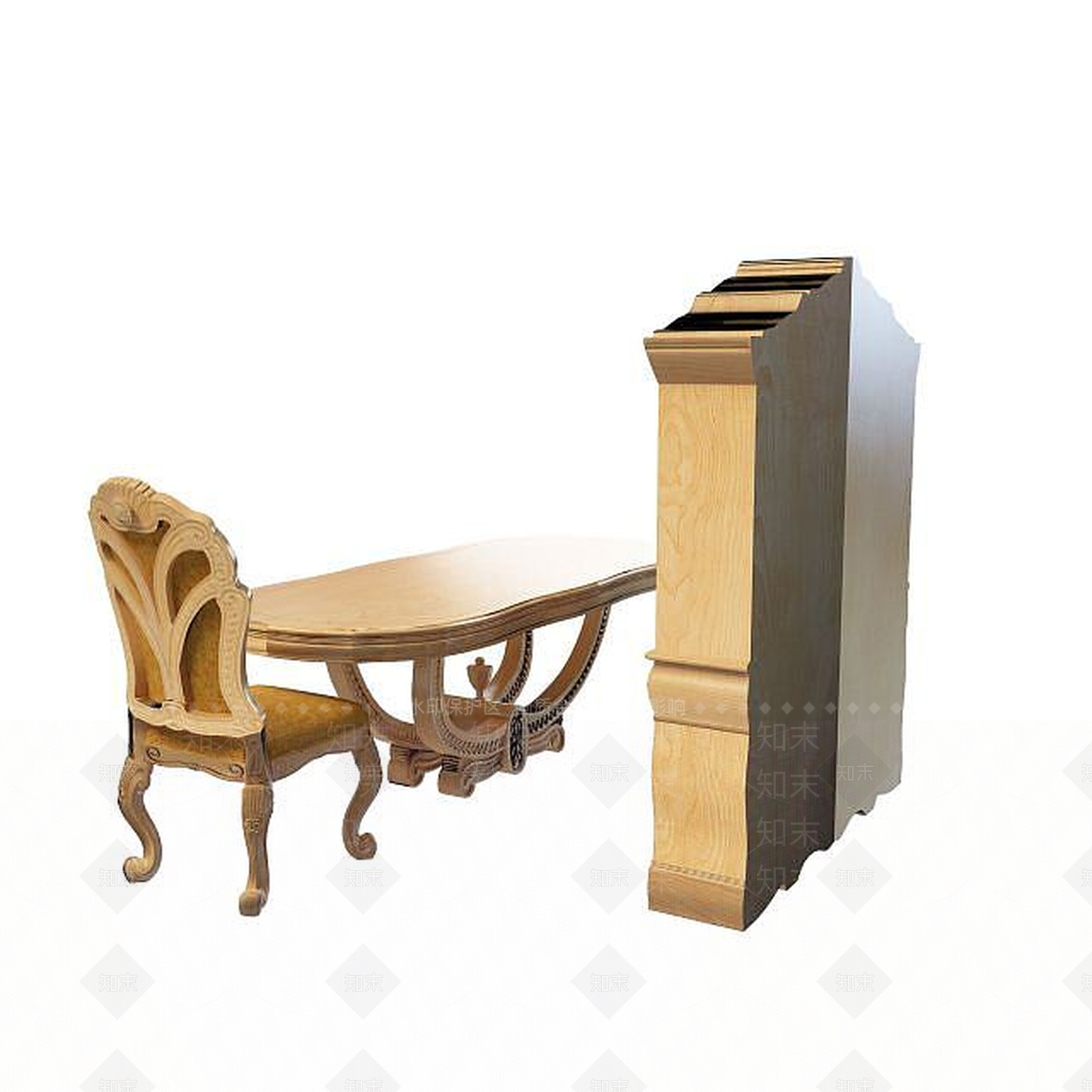 现代书桌椅3D模型下载【ID:1192054609】
