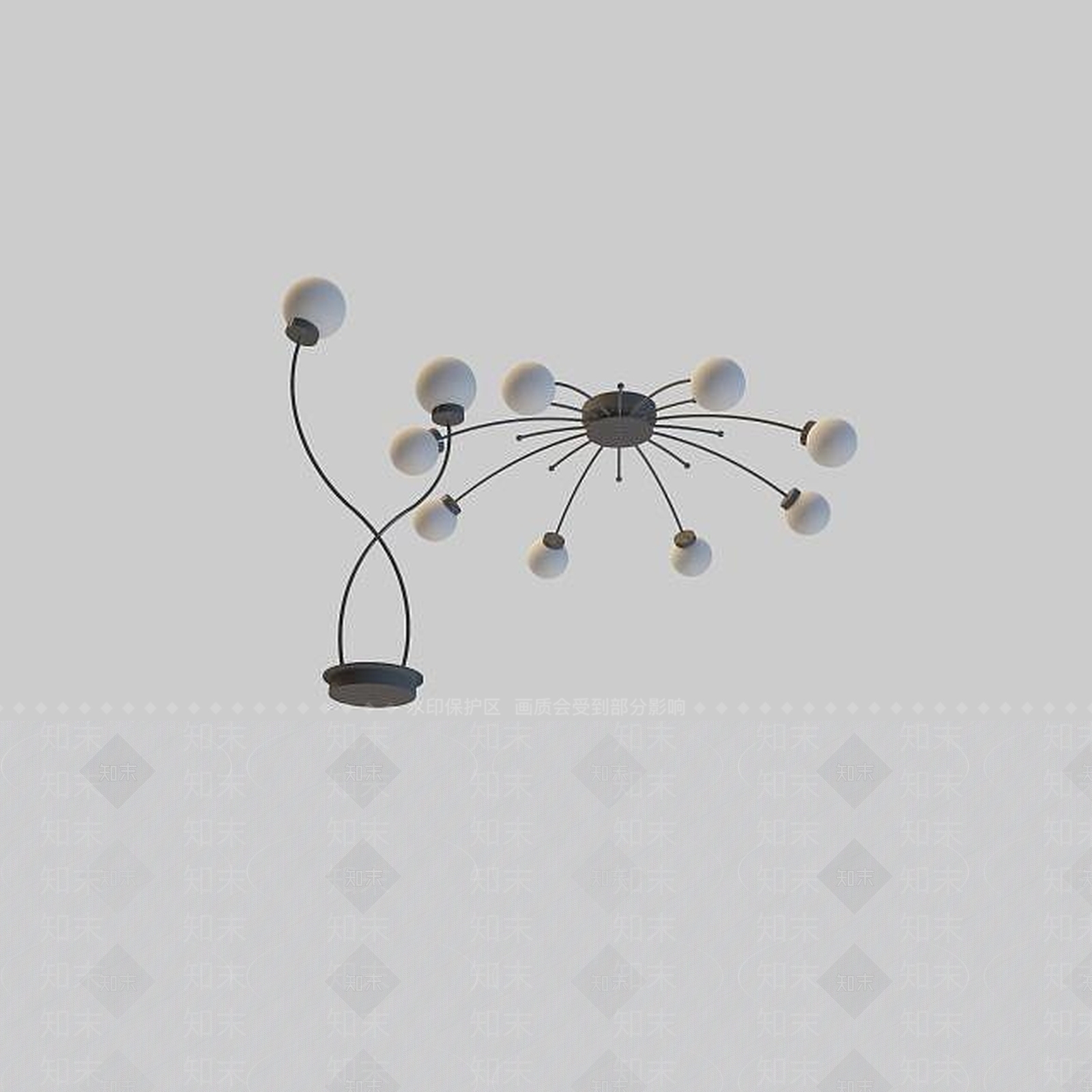现代灯具组合3D模型下载【ID:1199351729】