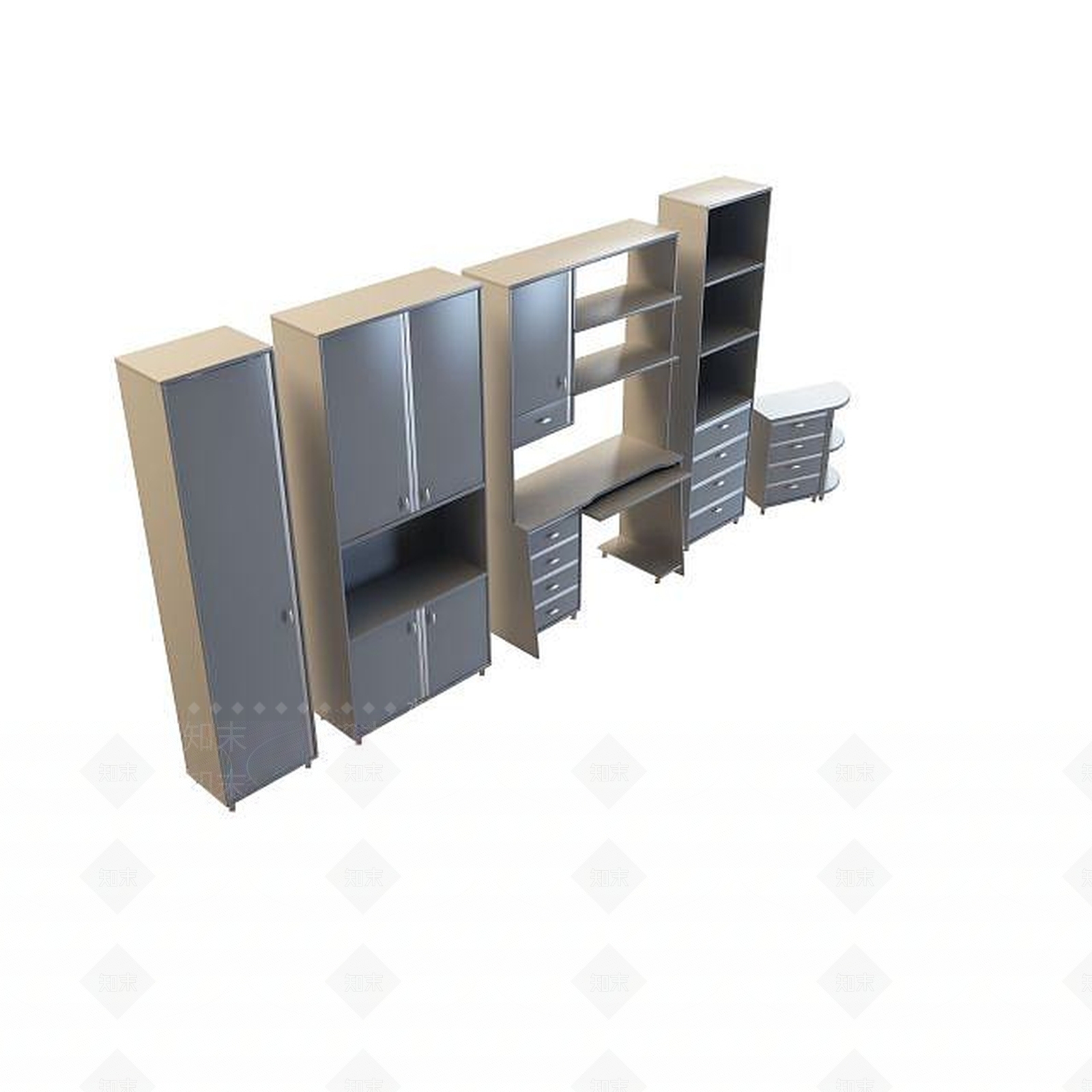 现代衣柜3D模型下载【ID:1199355778】