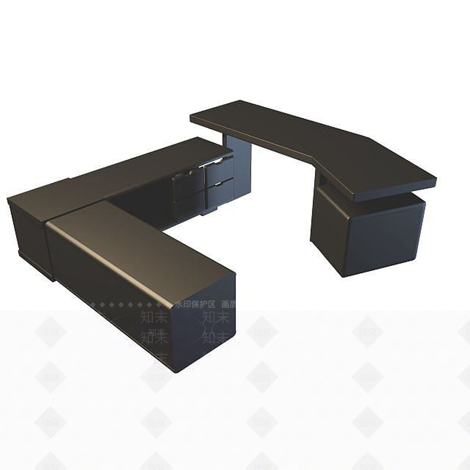 现代书桌3D模型下载【ID:1199355469】
