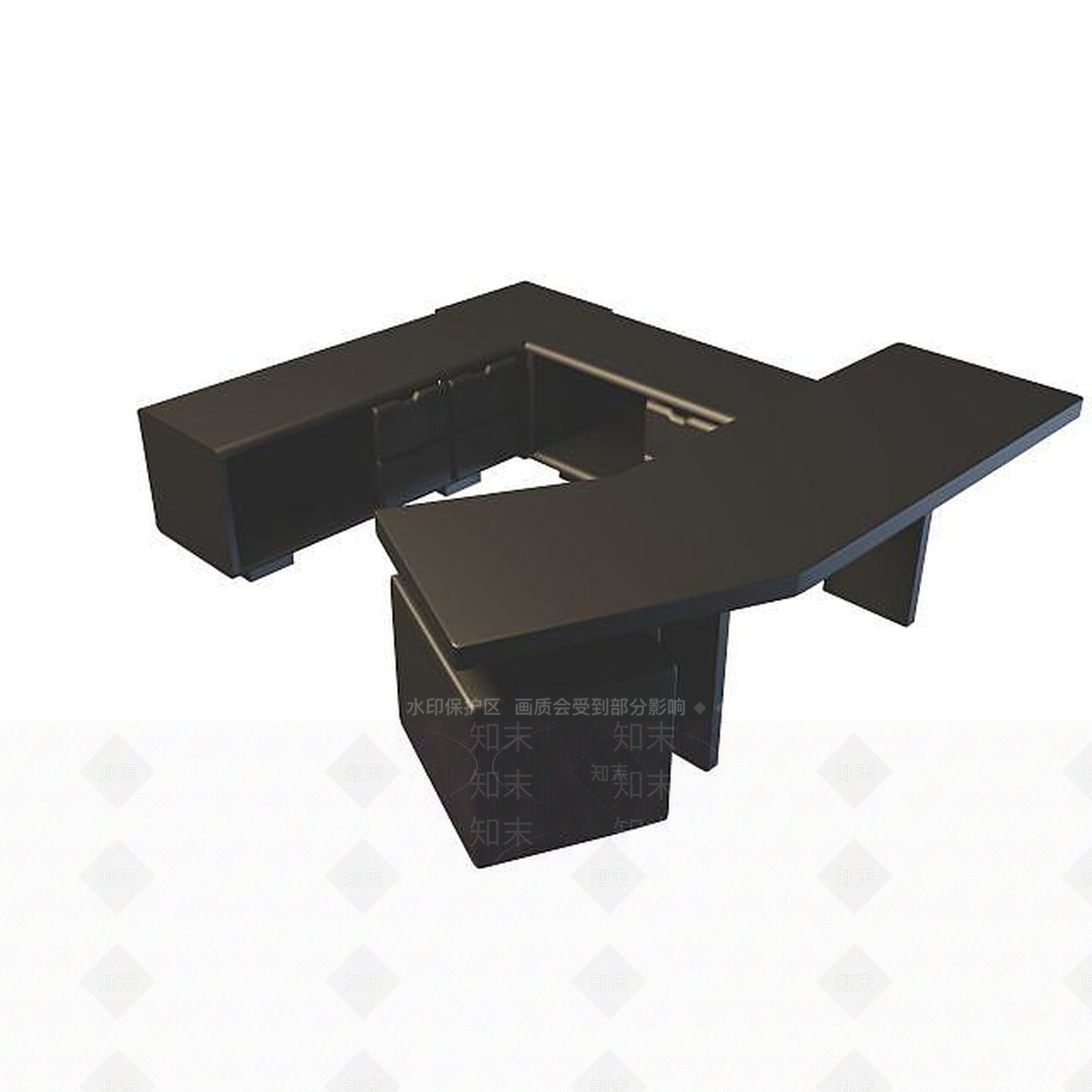 现代书桌3D模型下载【ID:1199355469】