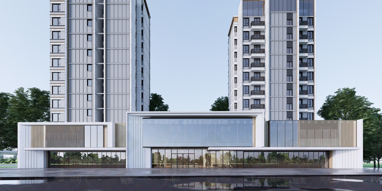 现代简约小区建筑SU模型下载【ID:1192060419】