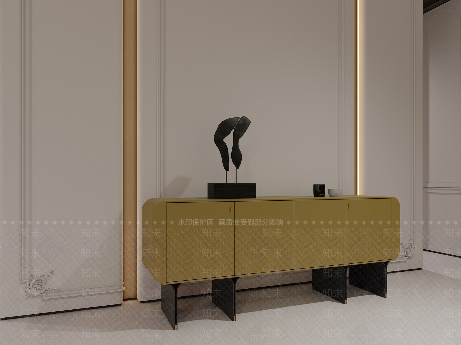 现代轻奢餐边柜3D模型下载【ID:1192060903】