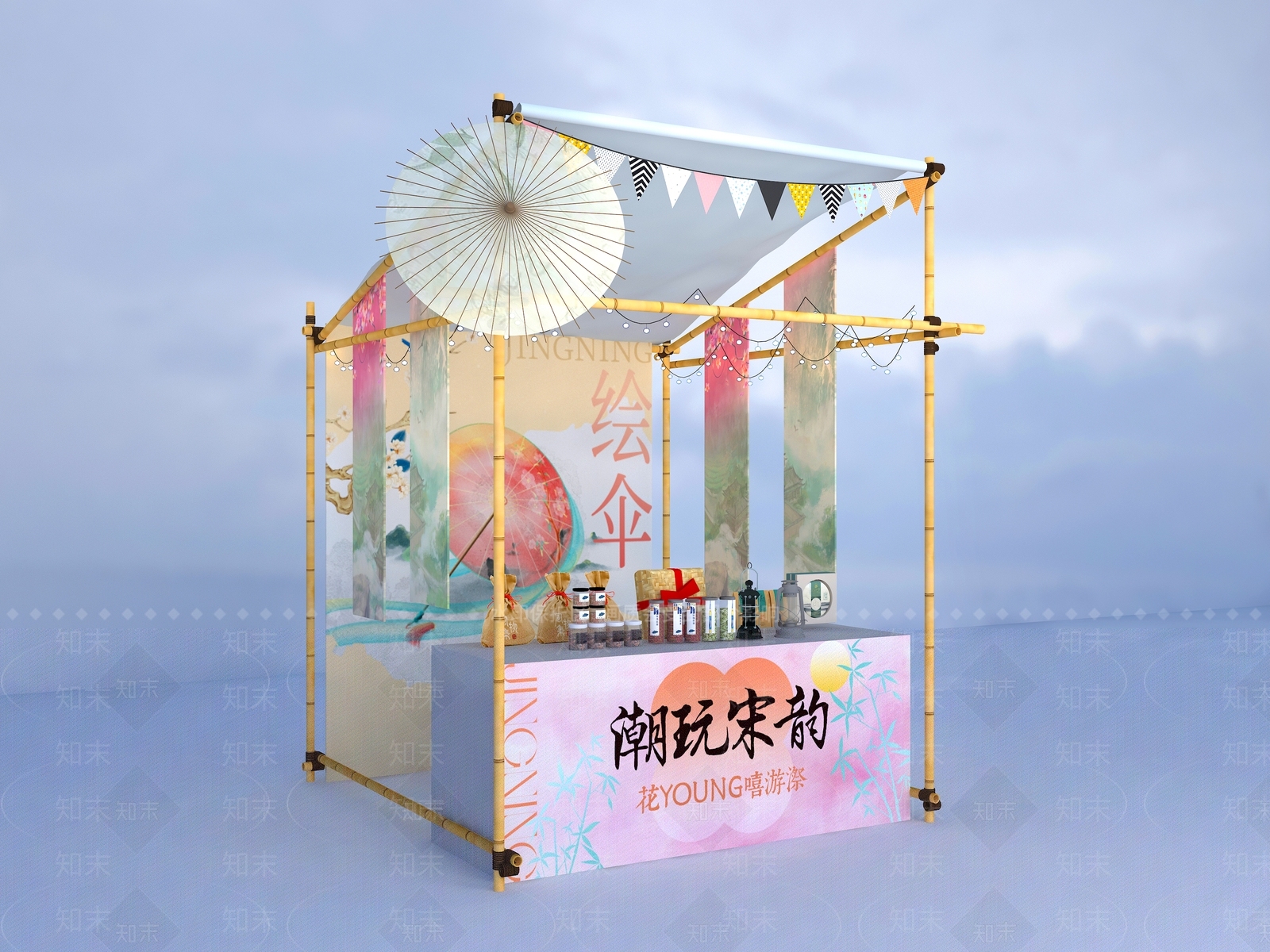 新中式中式美陈3D模型下载【ID:1192062614】