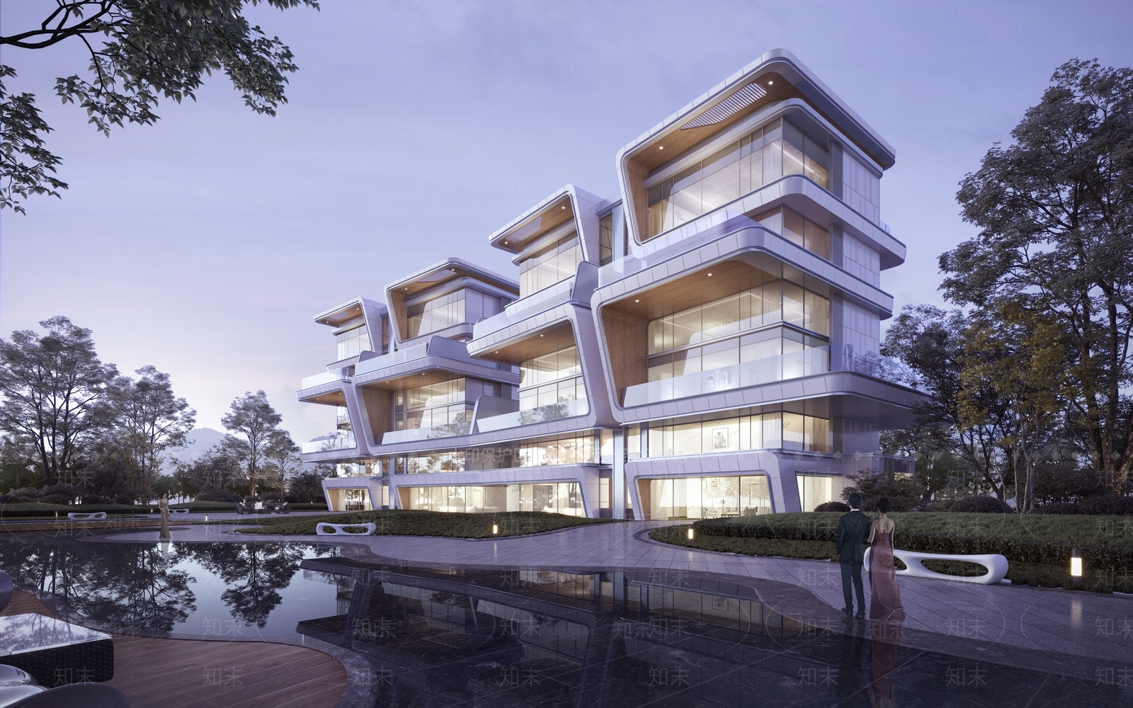 现代高层住宅3D模型下载【ID:1192063162】