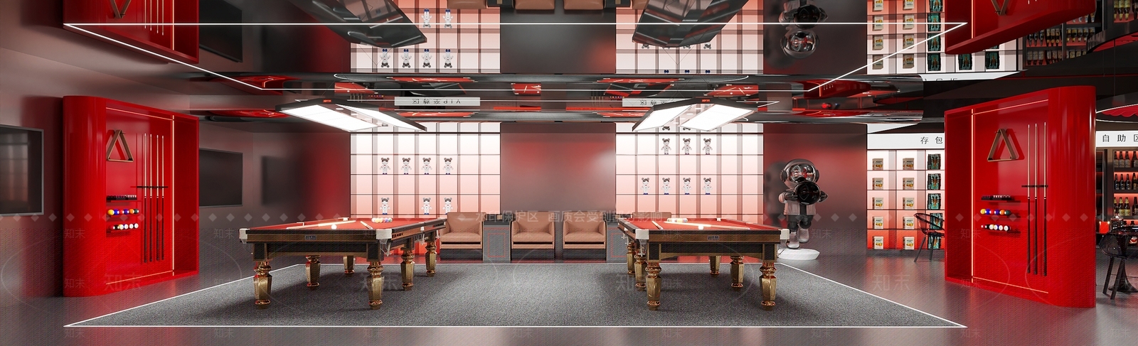 现代台球室SU模型下载【ID:1192063767】
