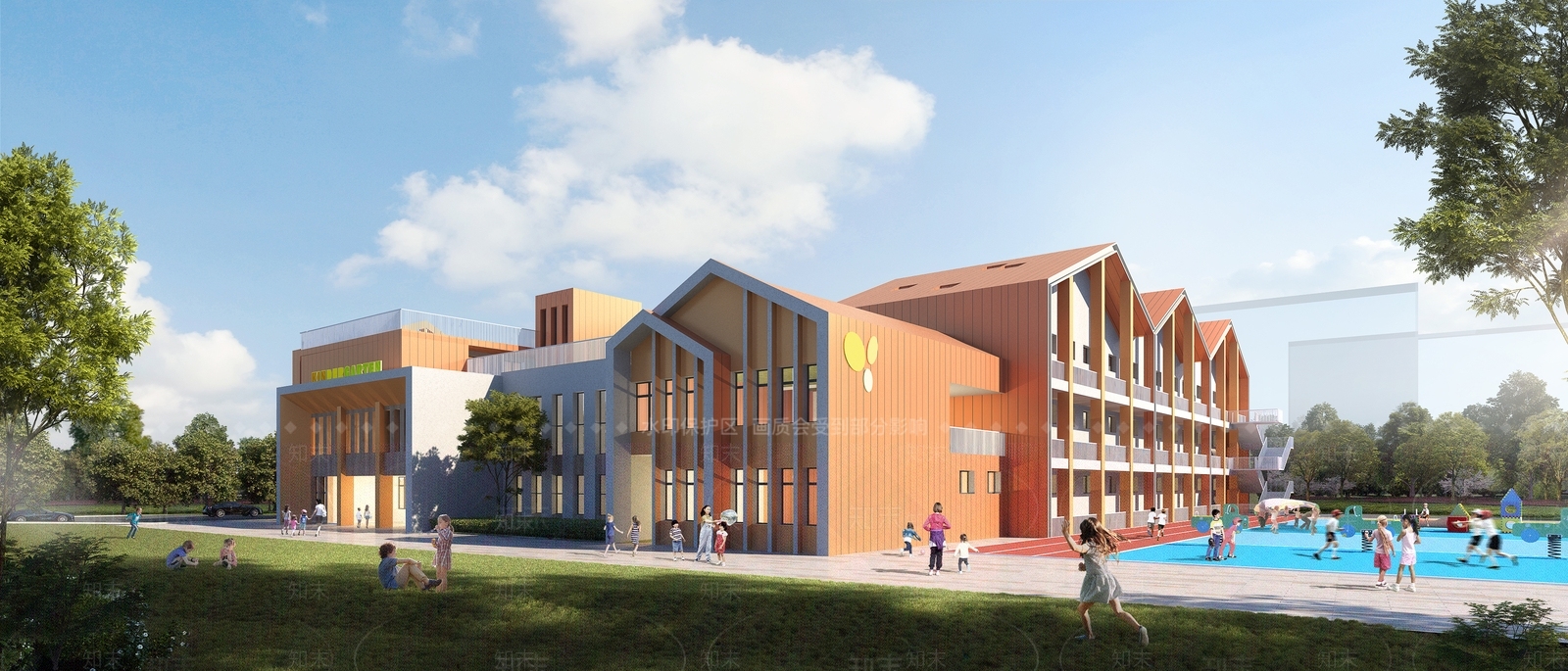 现代简约学校外观3D模型下载【ID:1192070843】