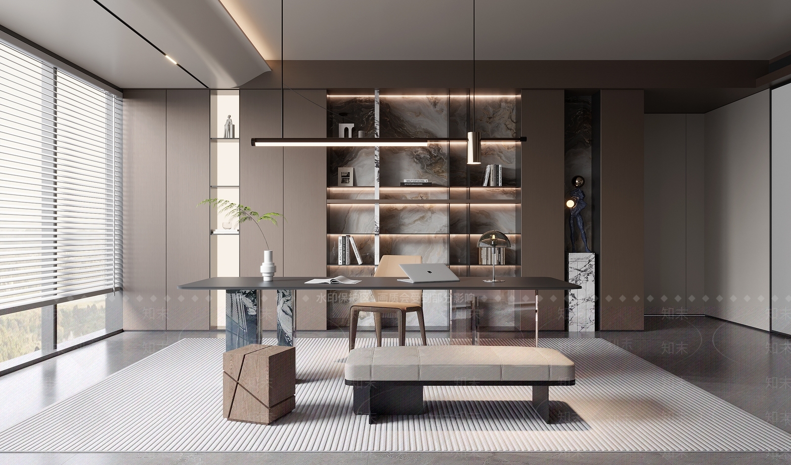 意式书房3D模型下载【ID:1192065296】