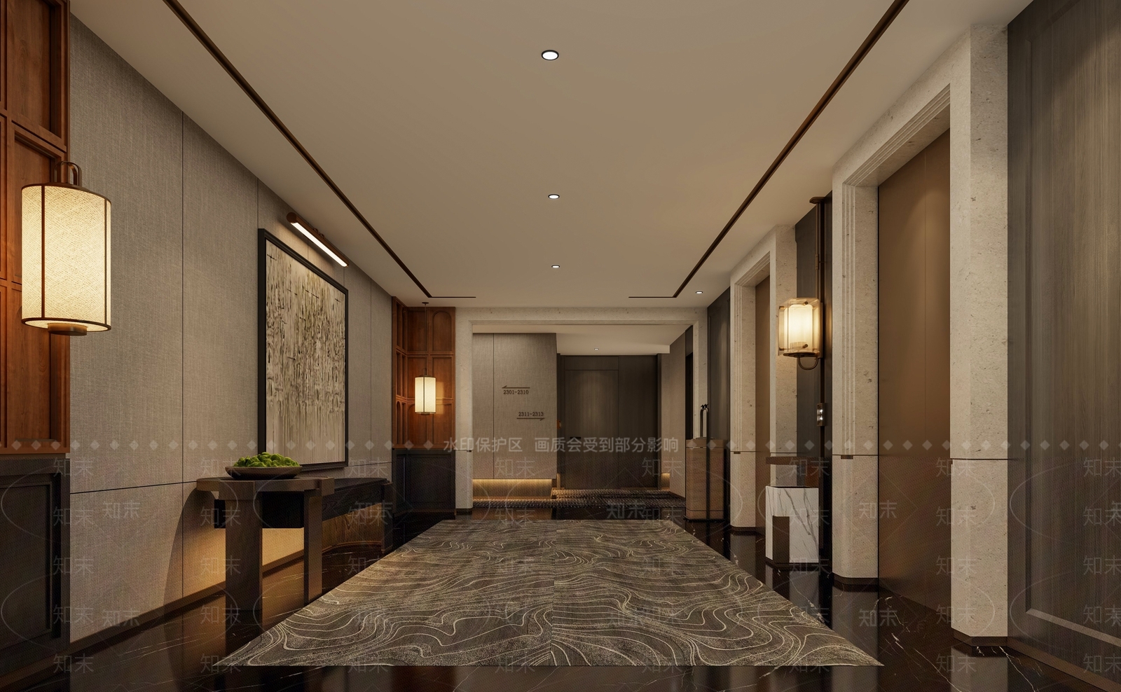 现代电梯间3D模型下载【ID:1192068853】