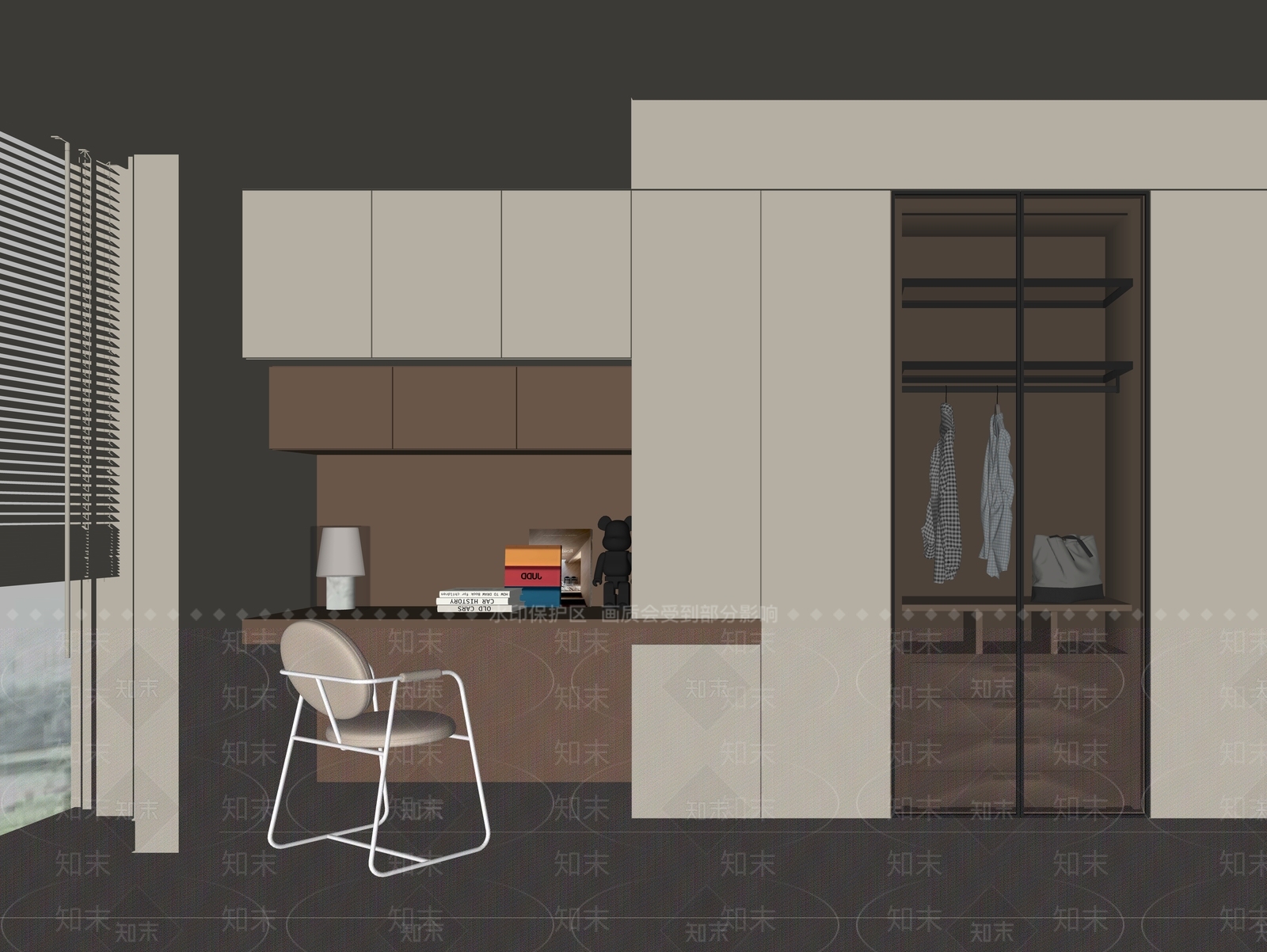 现代衣柜SU模型下载【ID:1192068421】