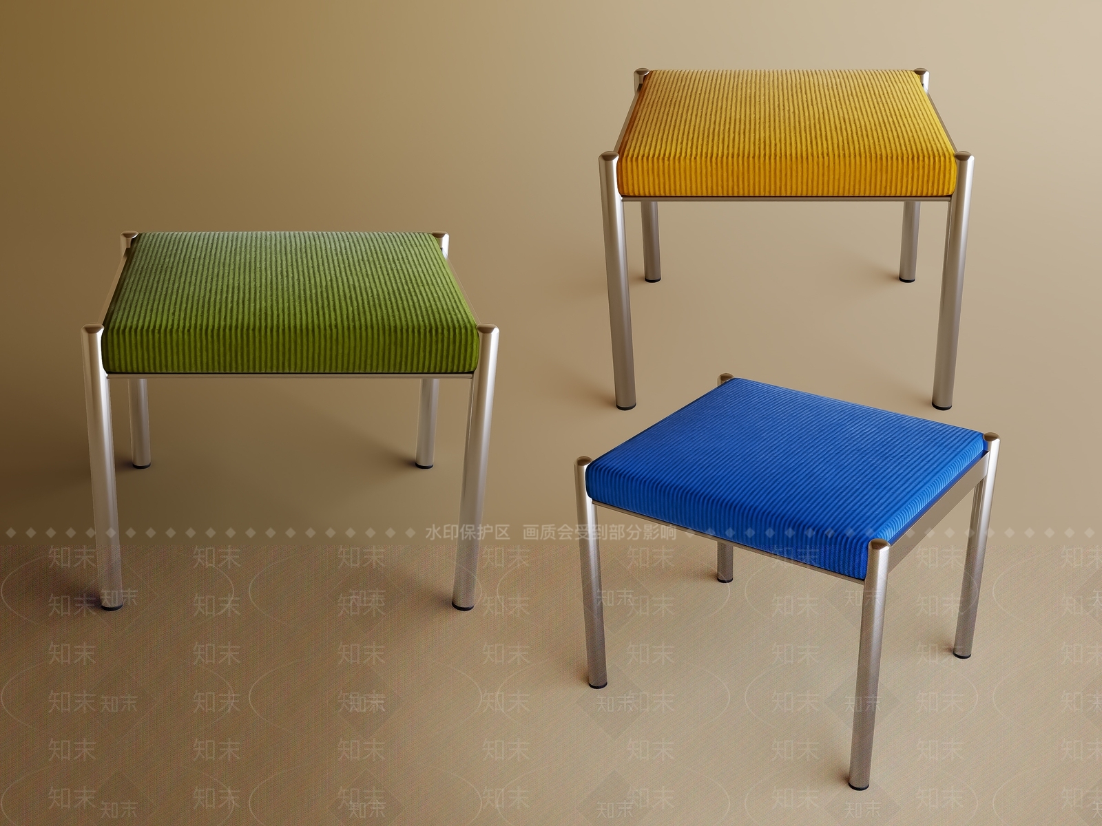 现代北欧沙发凳SU模型下载【ID:1192071571】