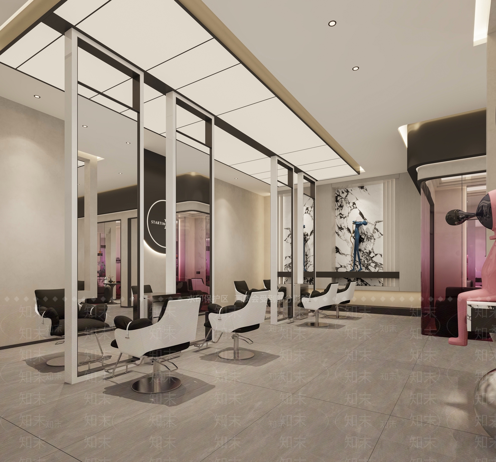 现代美发店3D模型下载【ID:1192072592】