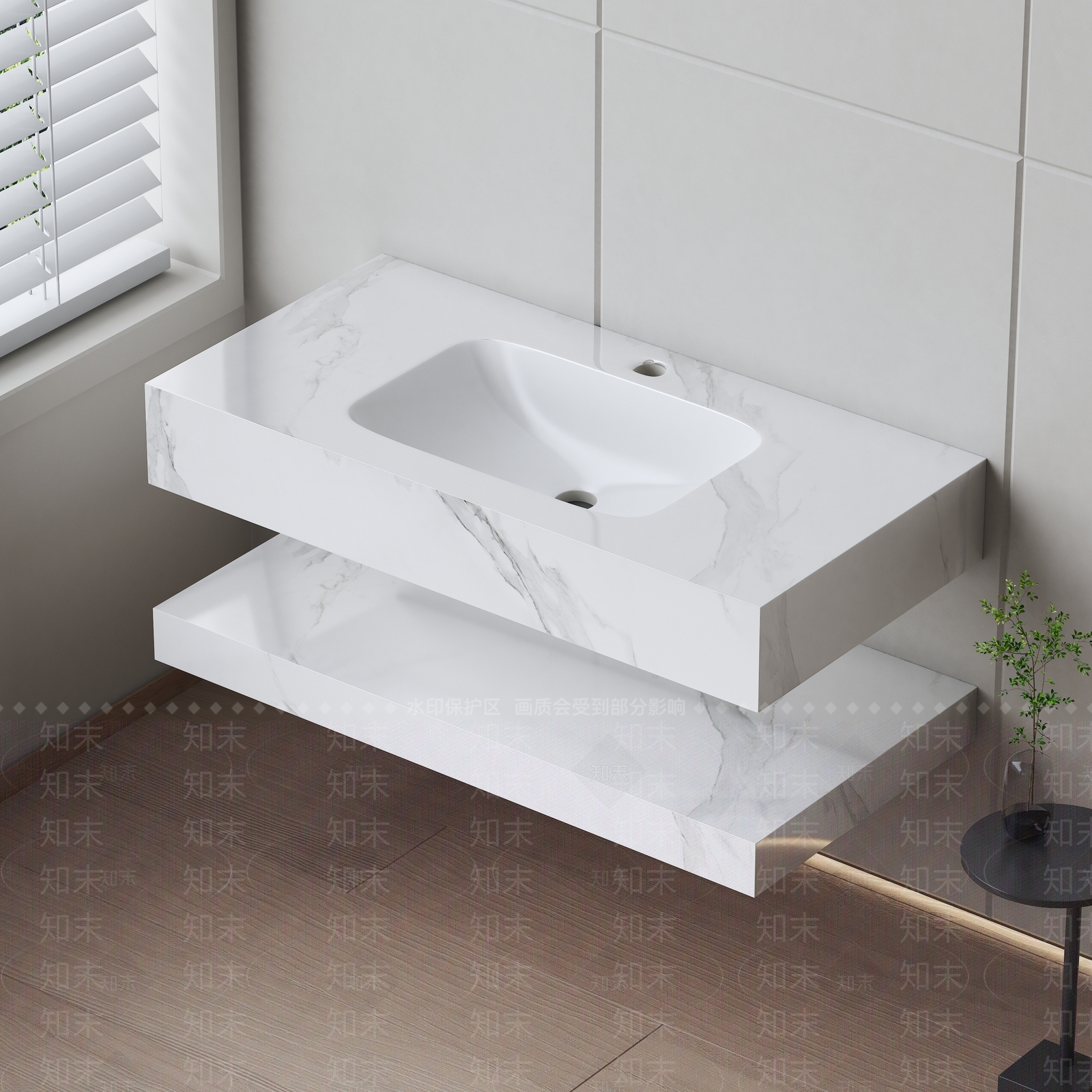 现代简约卫生间3D模型下载【ID:1192077103】