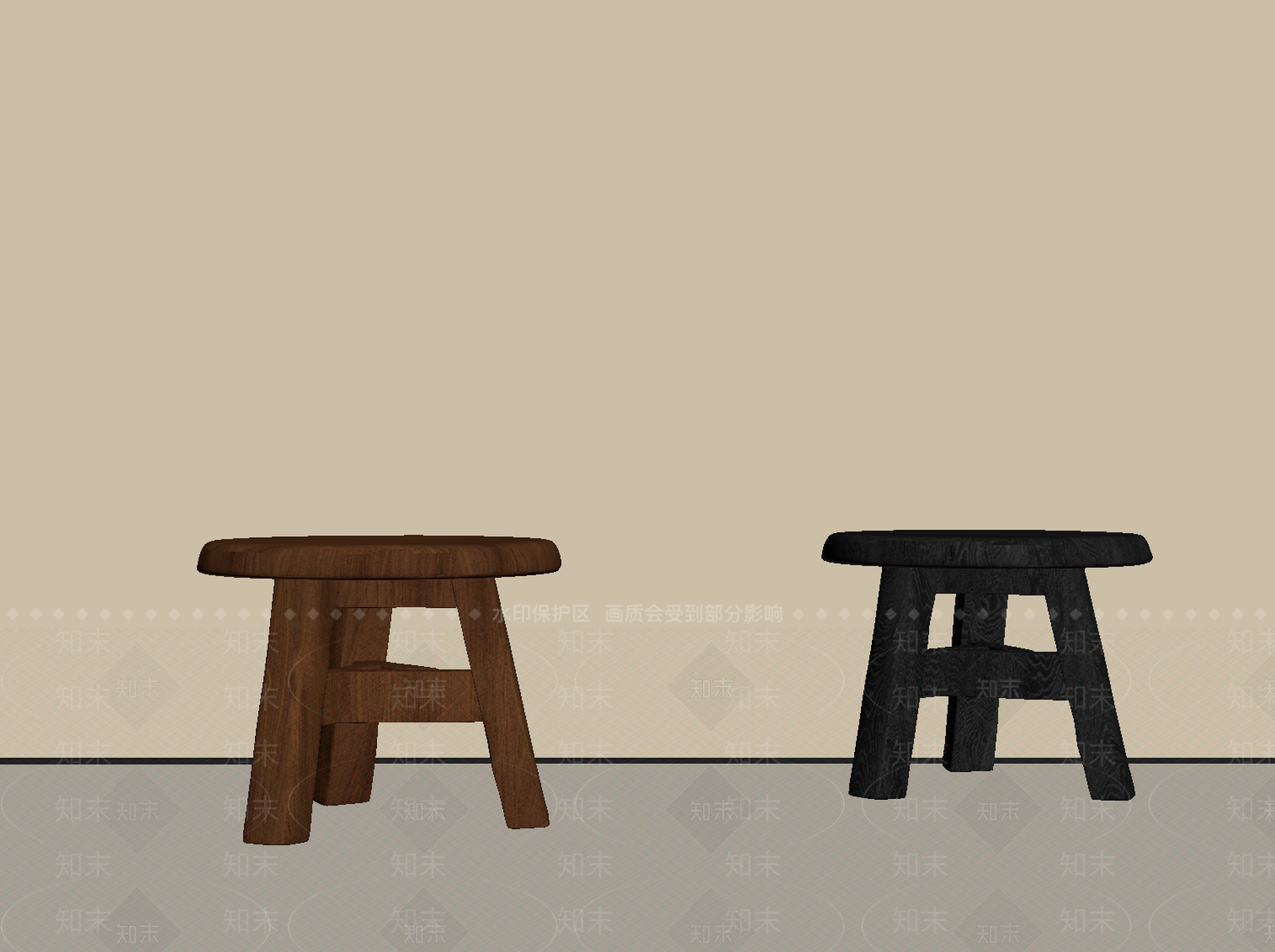 中古其他凳子SU模型下载【ID:1192077916】