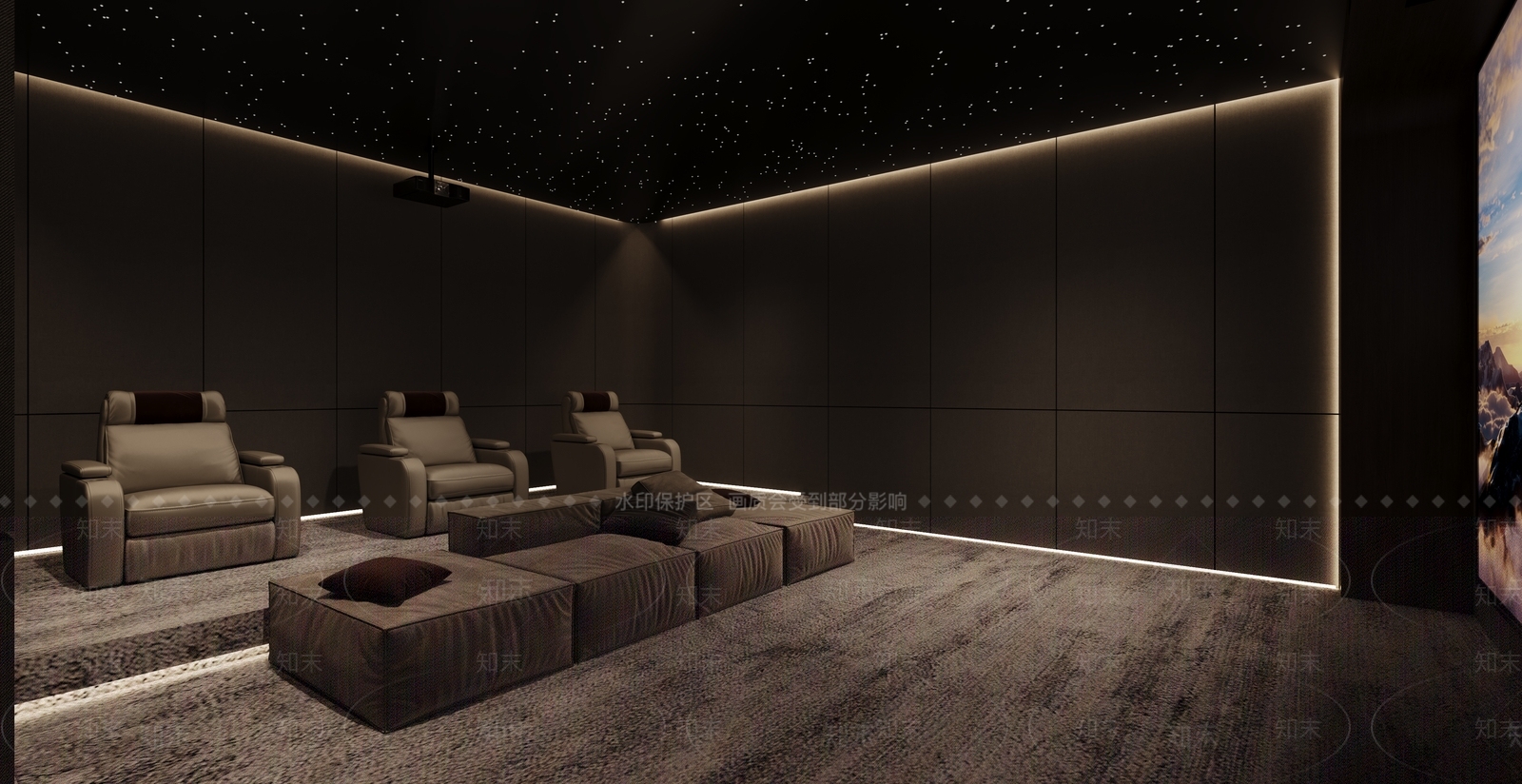 现代影音室3D模型下载【ID:1192082317】