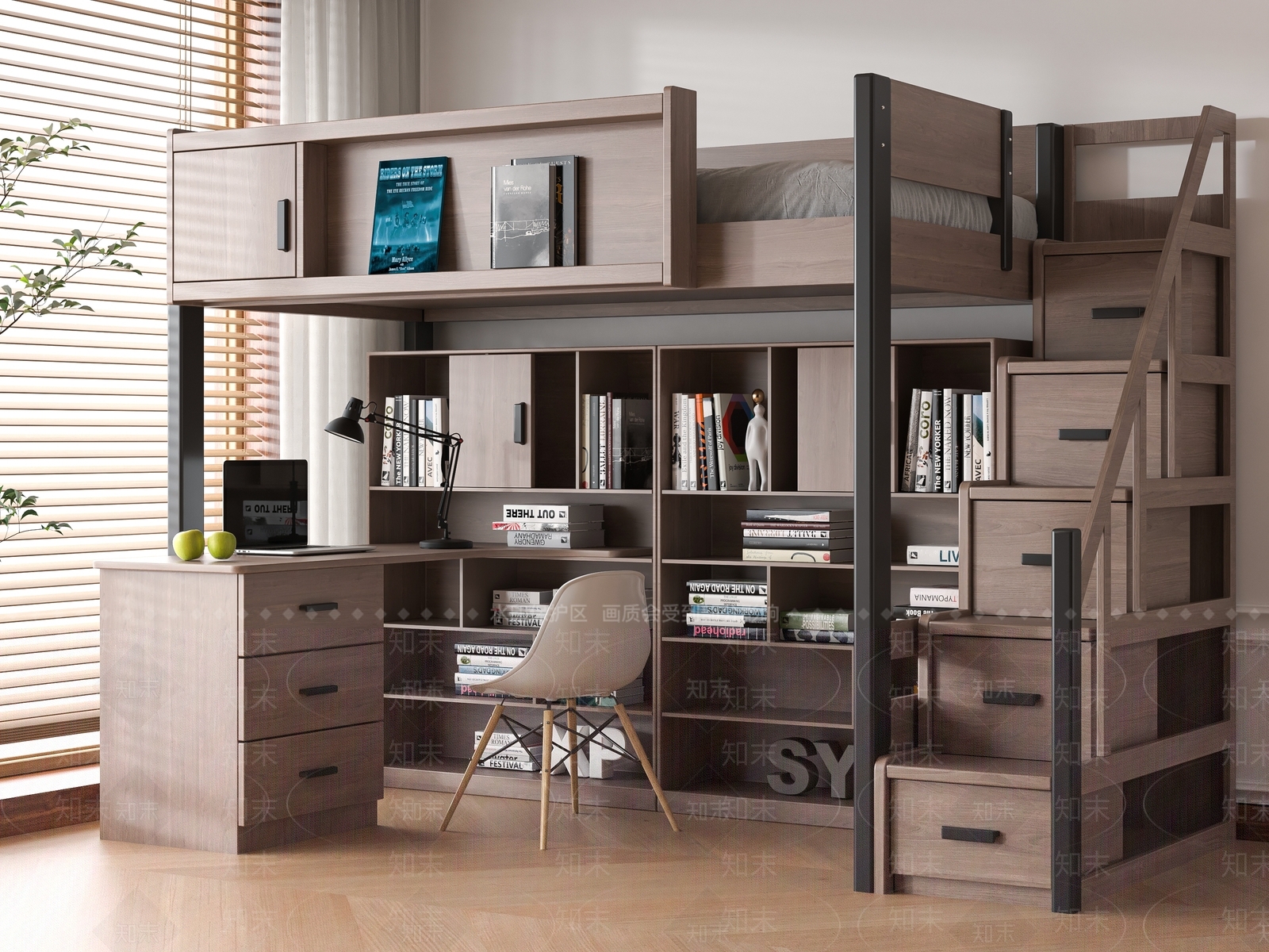 现代上下床3D模型下载【ID:1192079140】