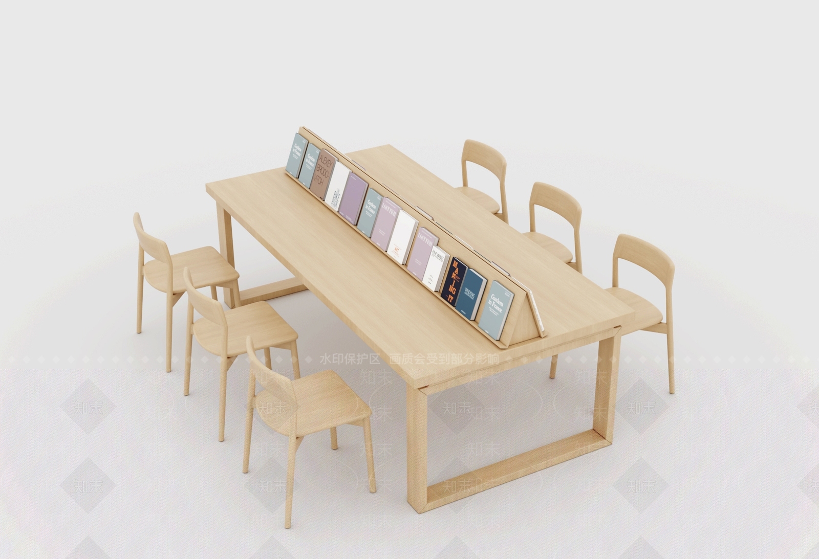 现代原木其他桌子3D模型下载【ID:1192079228】