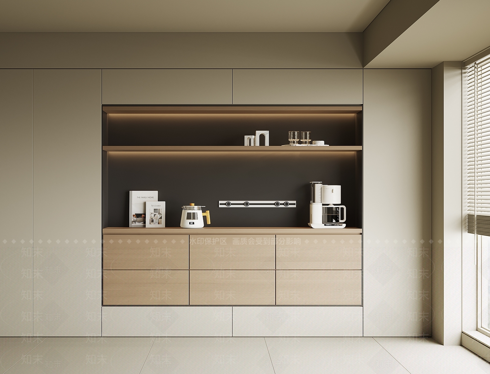 现代餐边柜3D模型下载【ID:1192079457】
