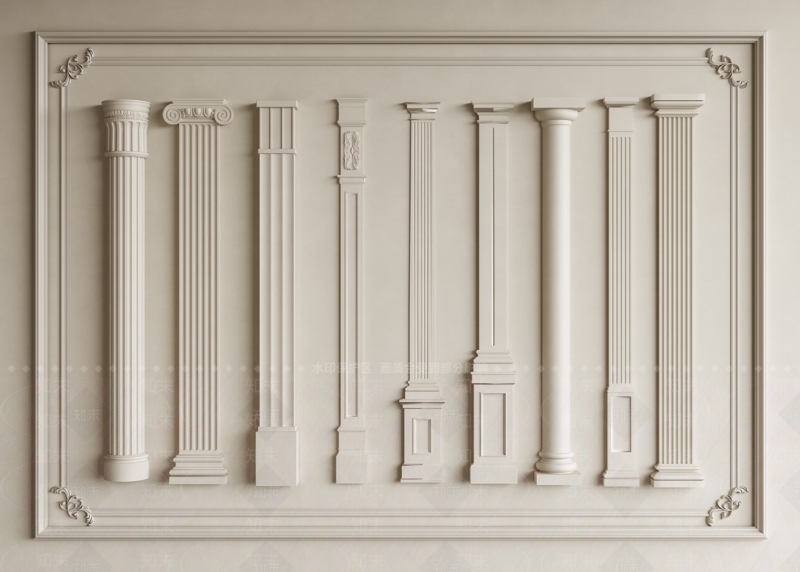 法式欧式柱子3D模型下载【ID:1192080181】