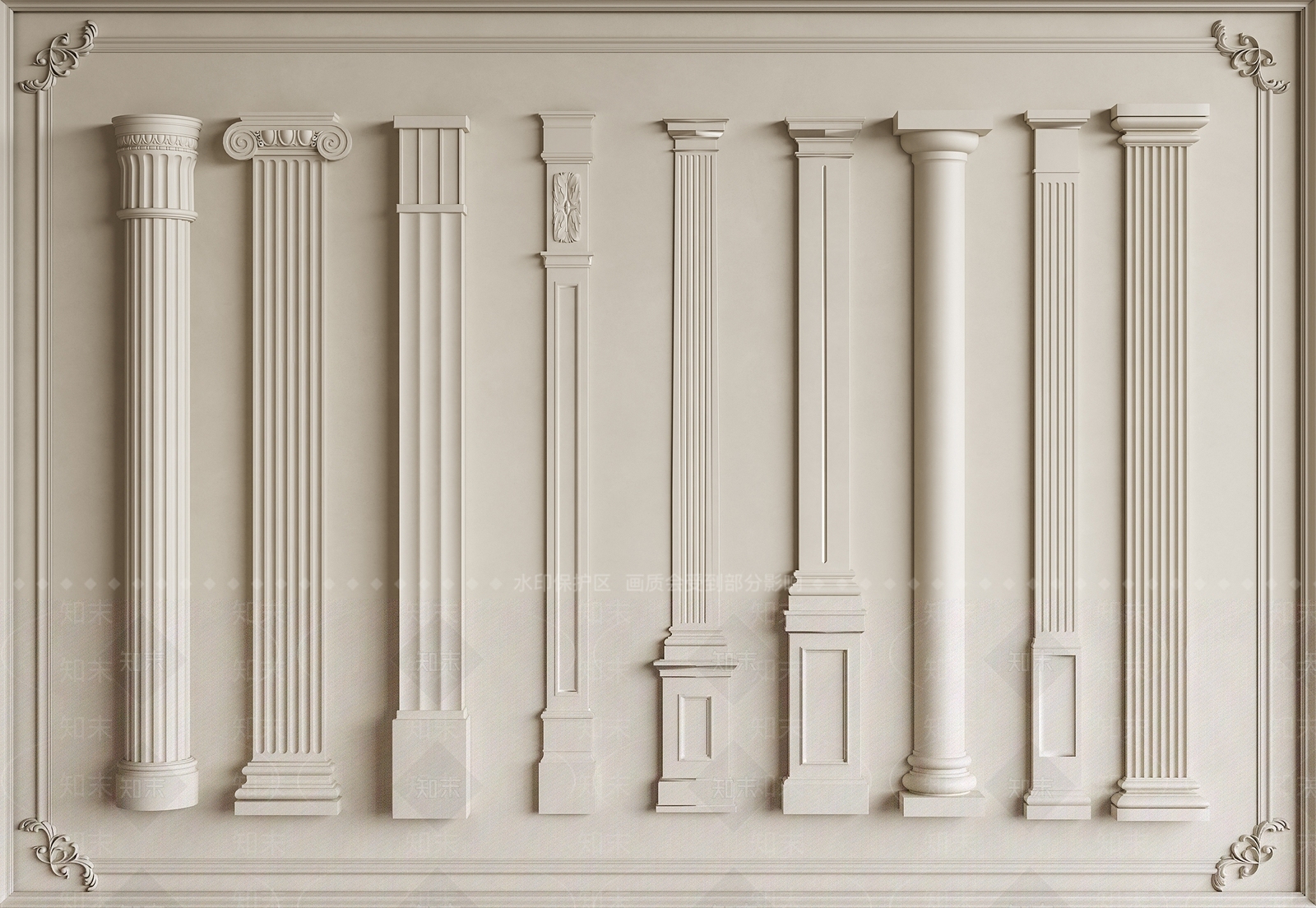 法式欧式柱子SU模型下载【ID:1192080391】