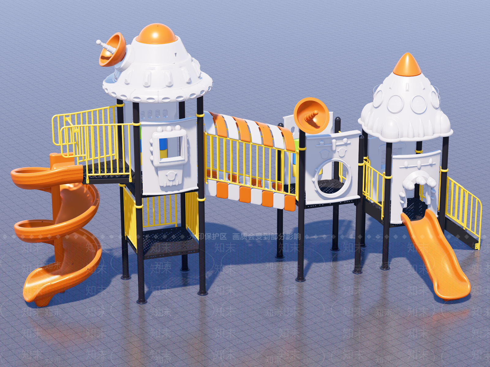 儿童滑梯SU模型下载【ID:1192082698】