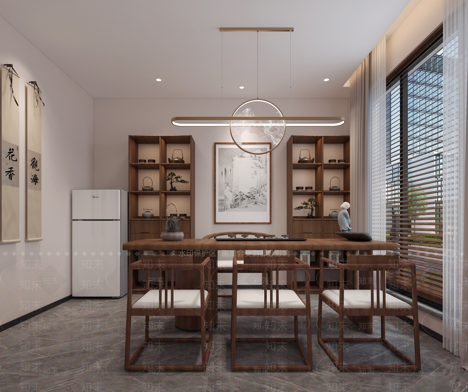 新中式茶室3D模型下载【ID:1192083716】