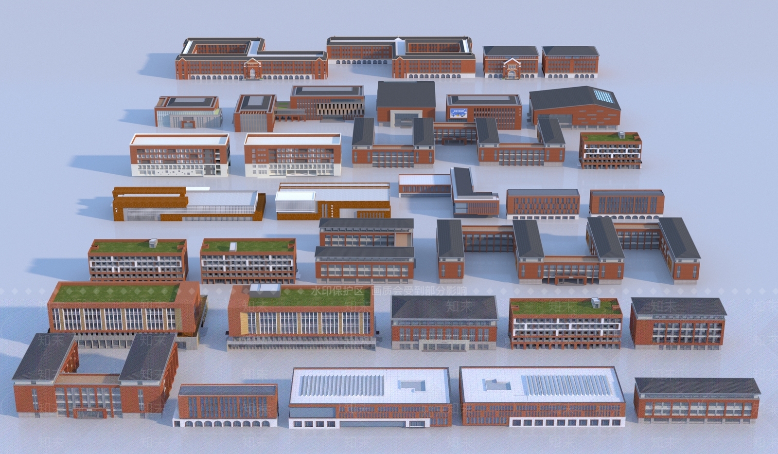 现代学校外观3D模型下载【ID:1192084885】
