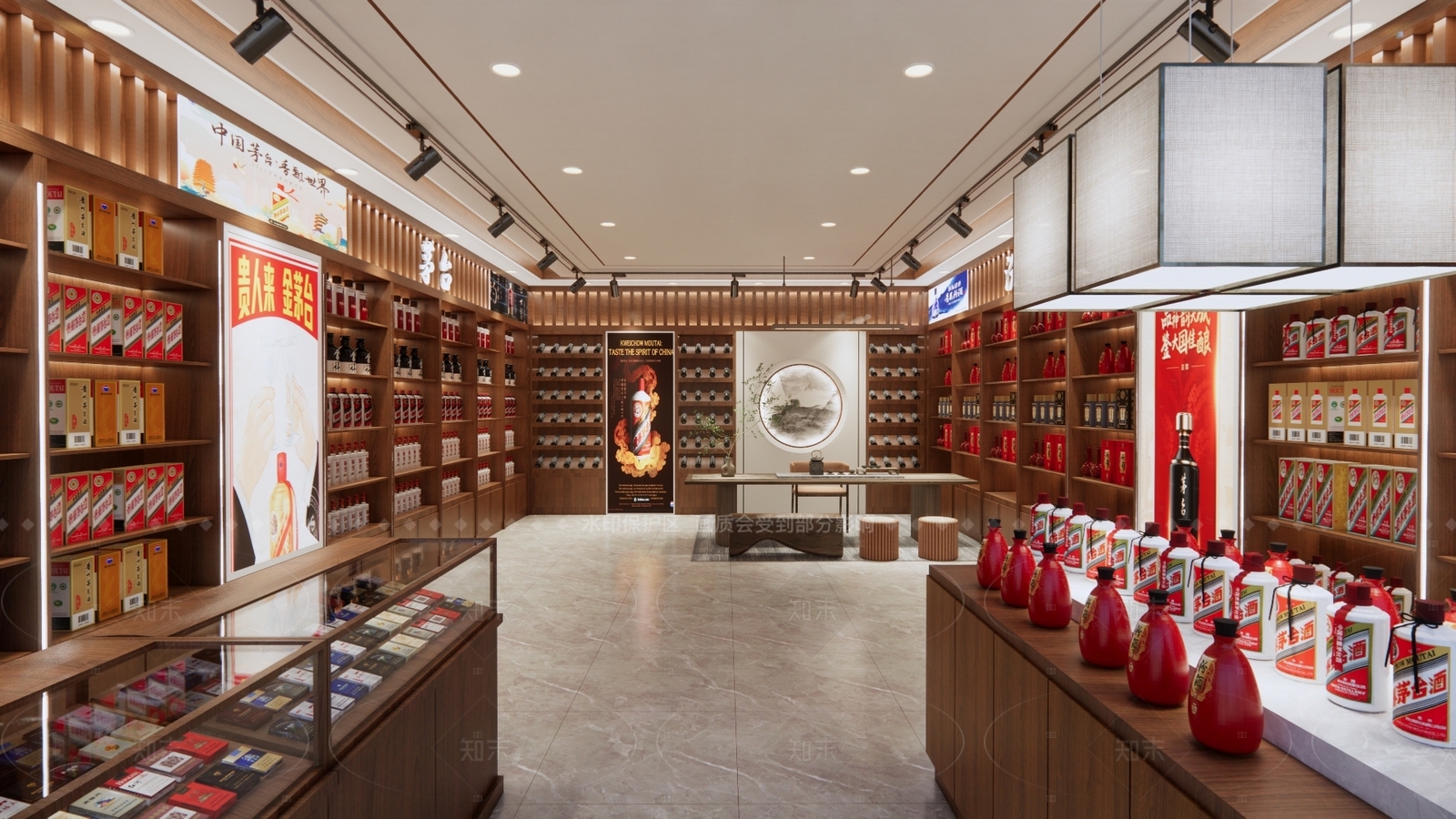 新中式烟酒店SU模型下载【ID:1216014940】