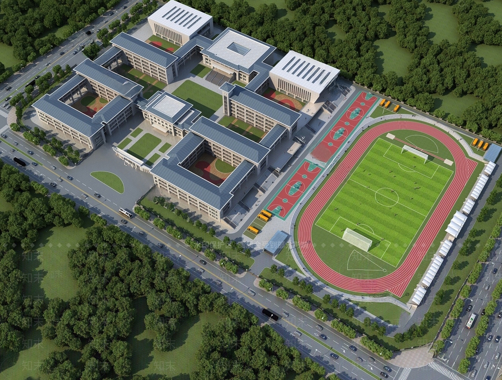 现代学校建筑SU模型下载【ID:1192087304】
