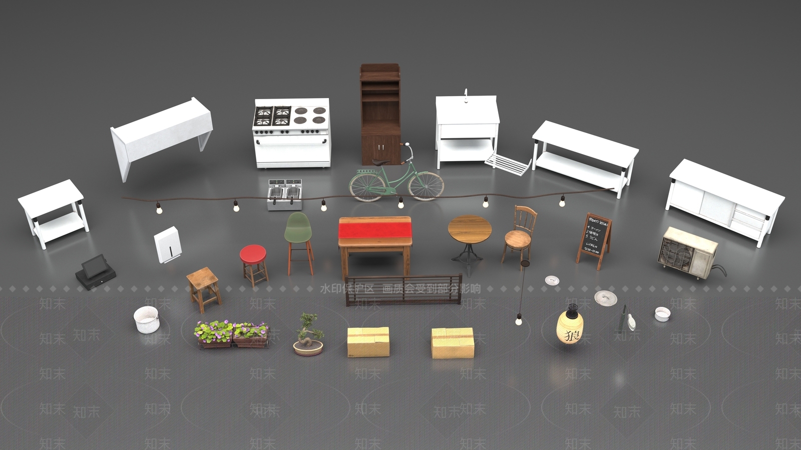 厨房用品3D模型下载【ID:1192090336】