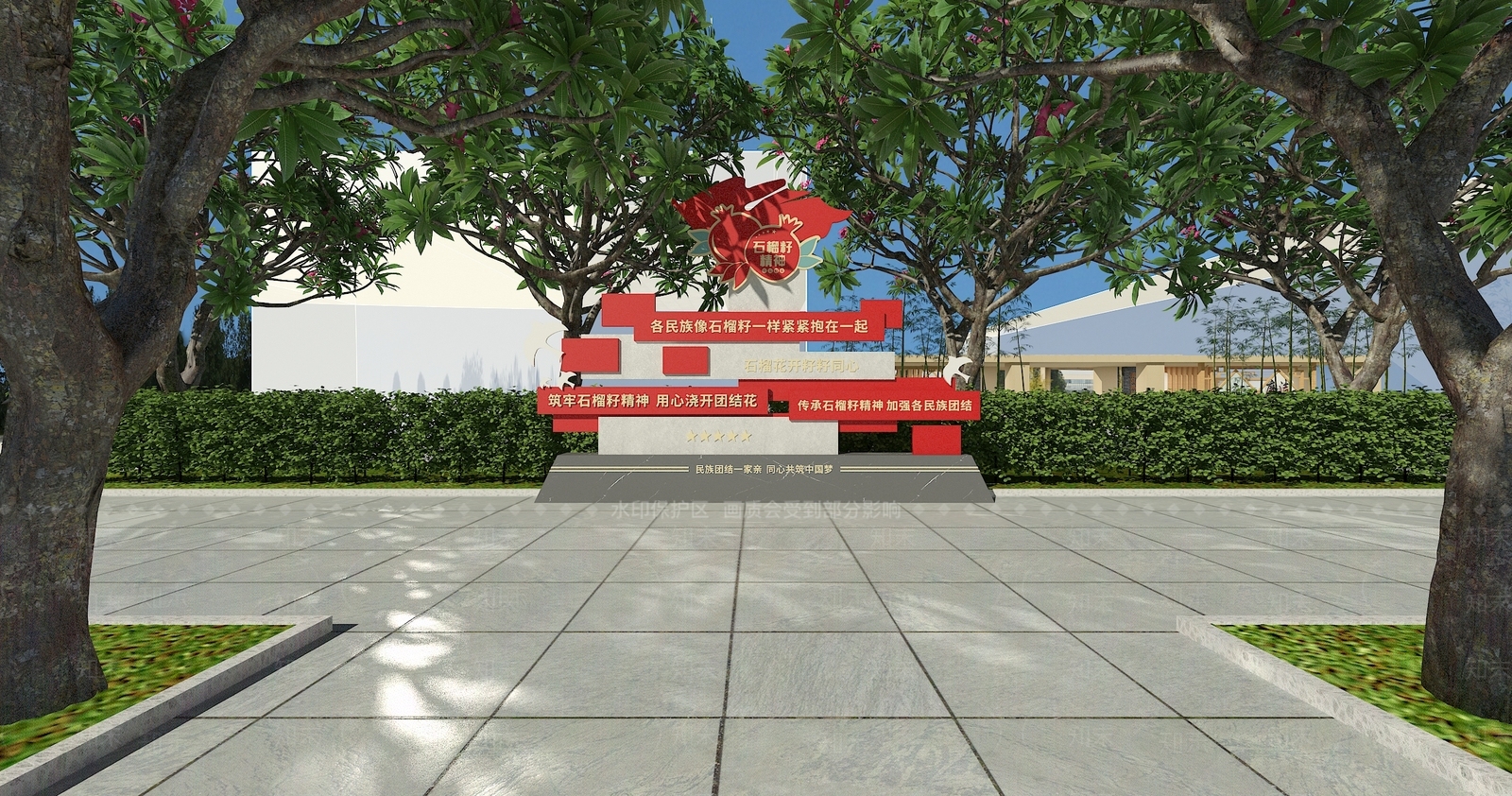 现代新中式景观雕塑3D模型下载【ID:1192091024】