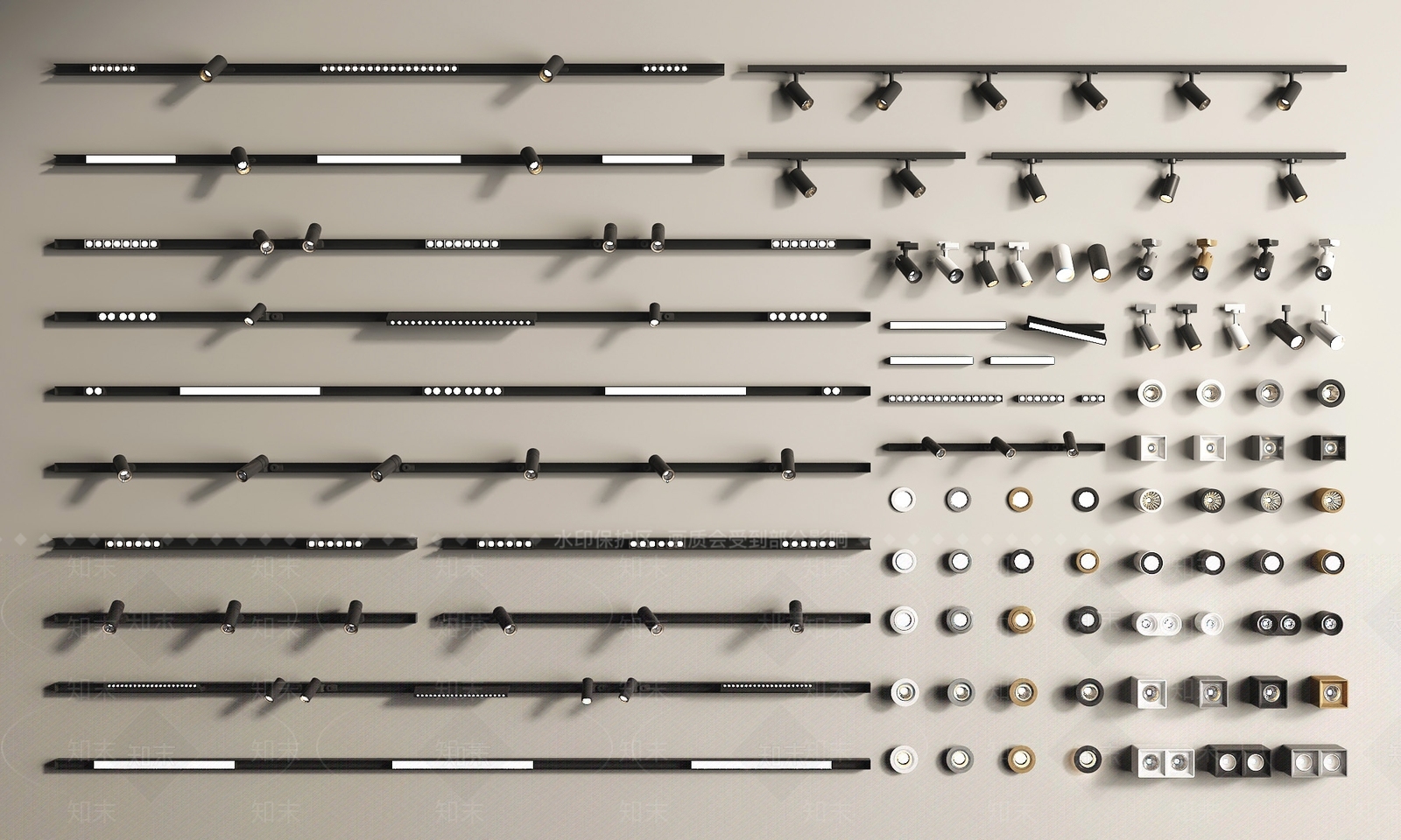 现代筒灯射灯SU模型下载【ID:1192091847】