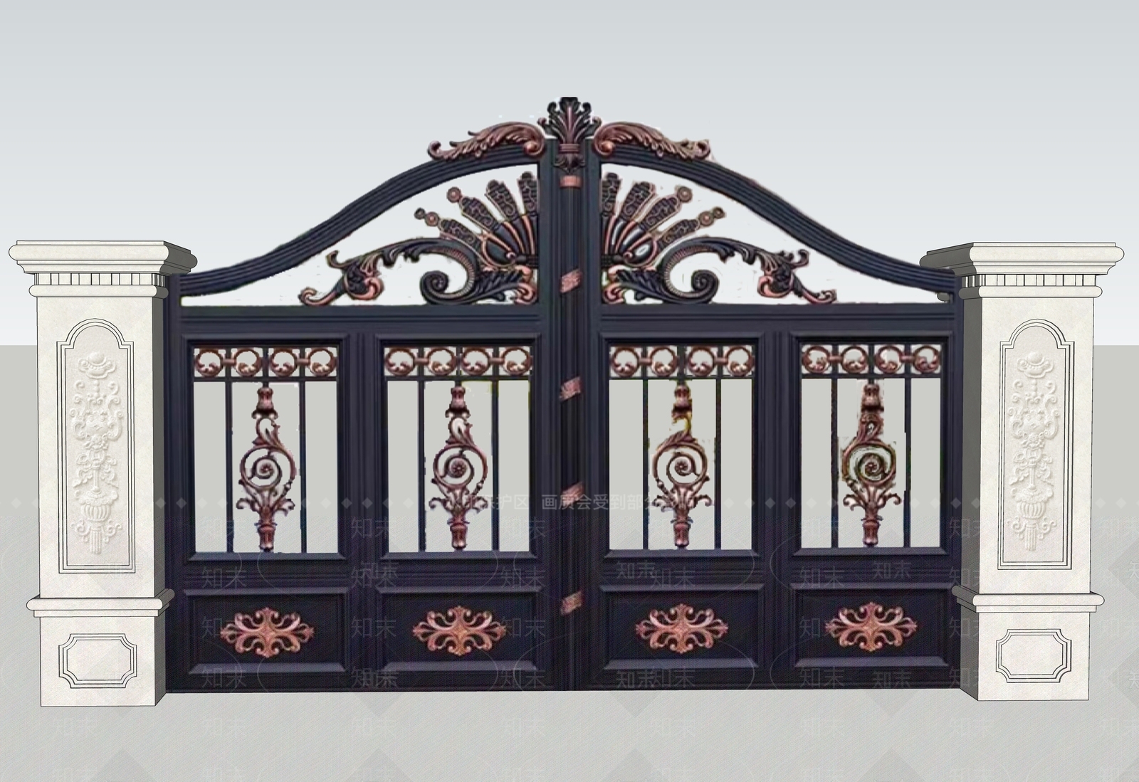 法式欧式入口大门SU模型下载【ID:1192092090】