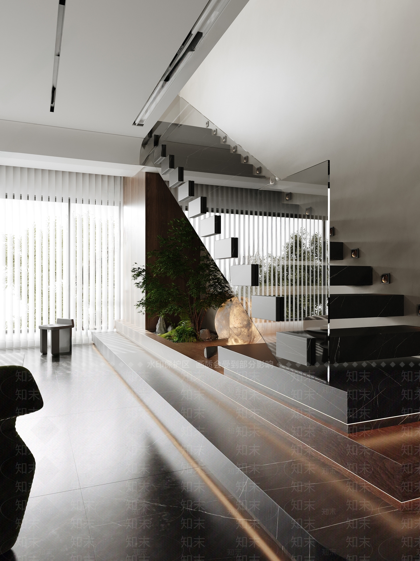 意式现代楼梯间SU模型下载【ID:1192092917】