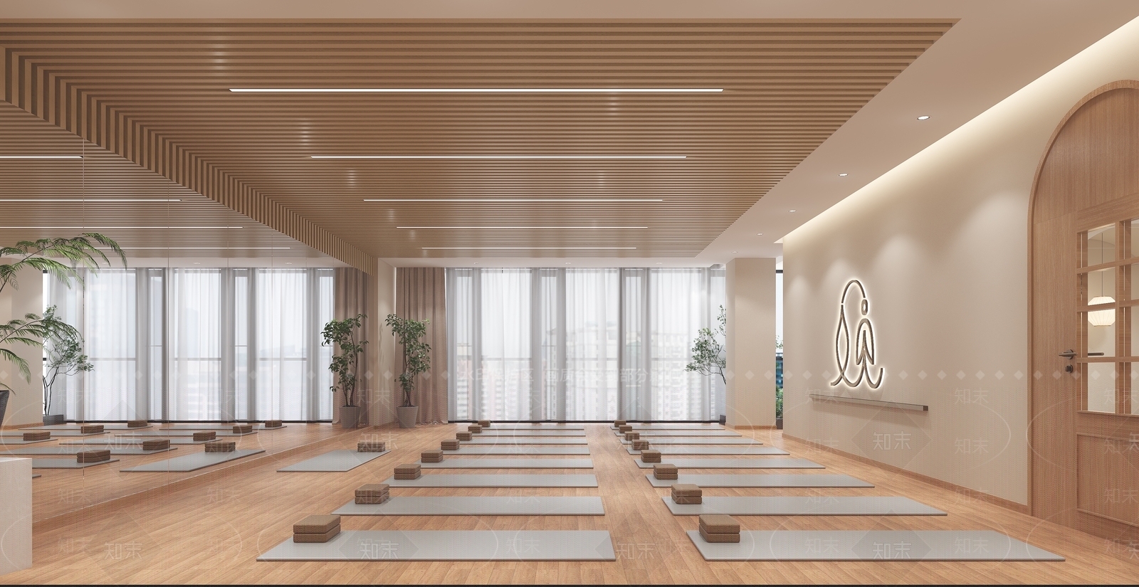 奶油瑜伽室3D模型下载【ID:1192093354】
