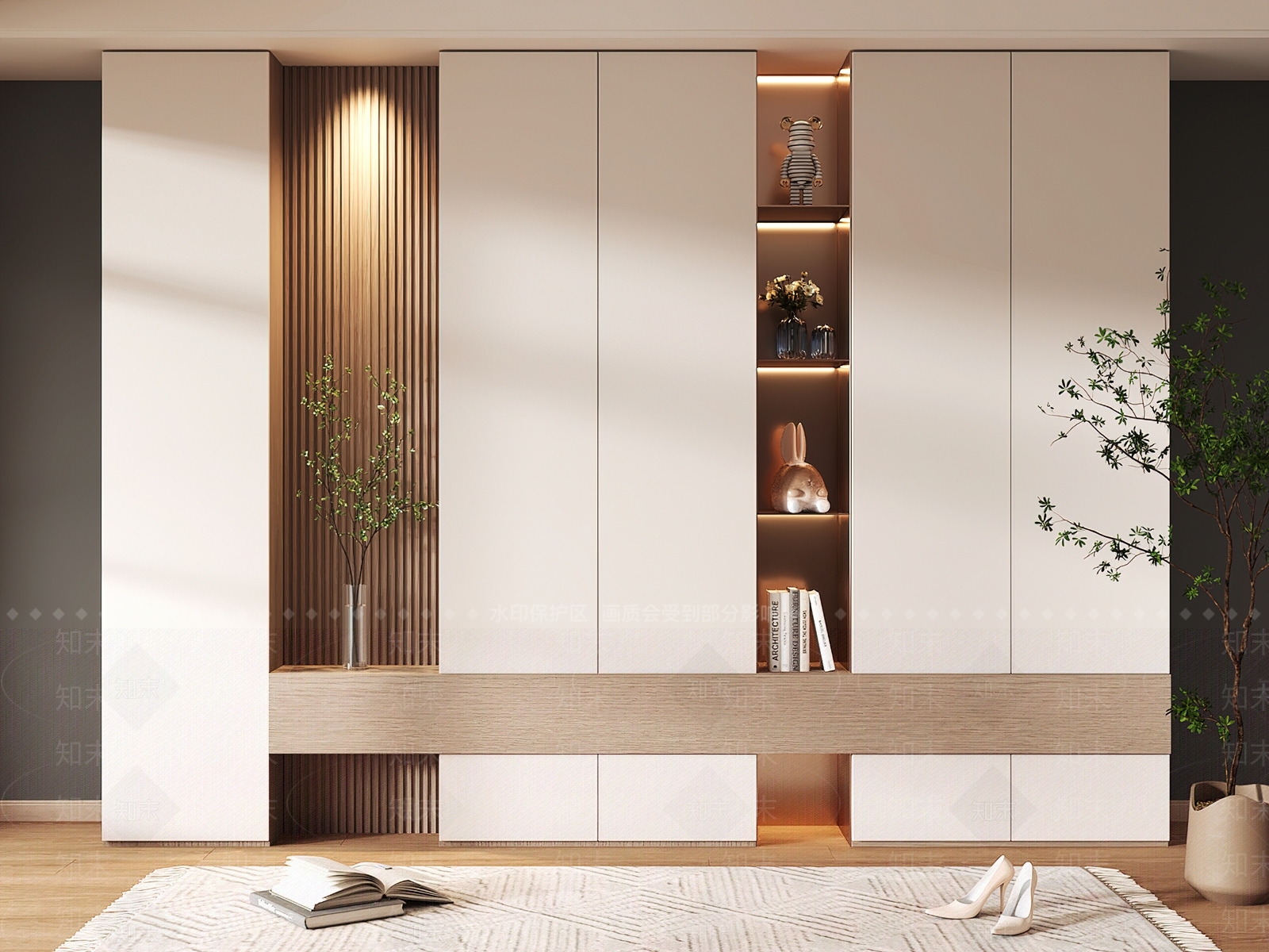 现代鞋柜3D模型下载【ID:1192095661】