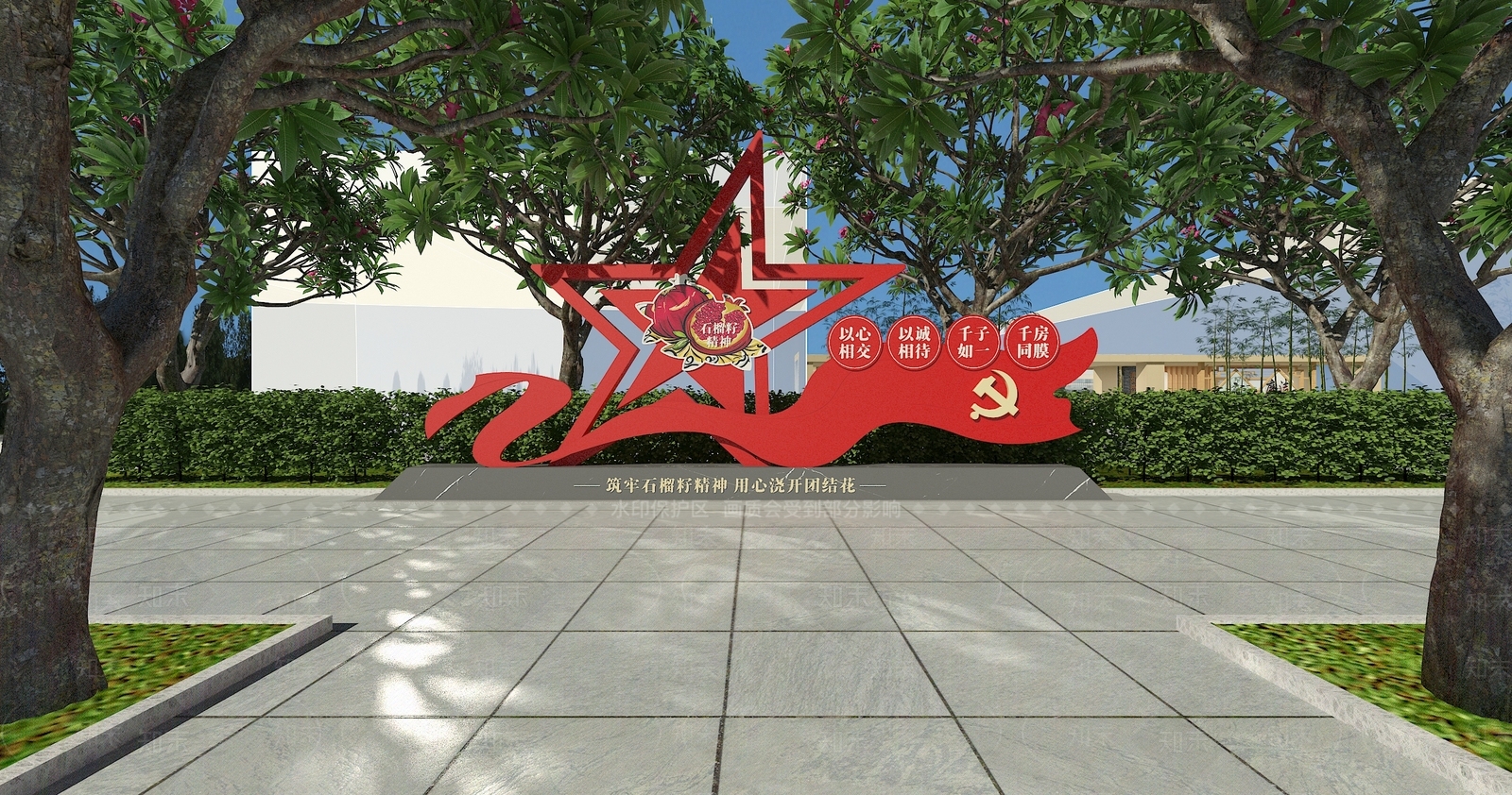 现代新中式景观雕塑3D模型下载【ID:1192096094】
