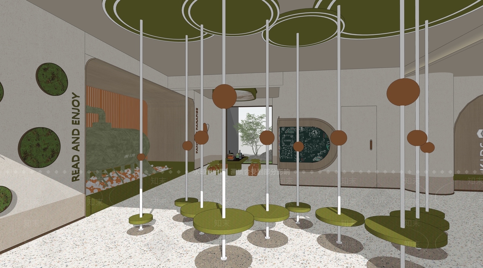 现代简约儿童活动空间SU模型下载【ID:1192100421】